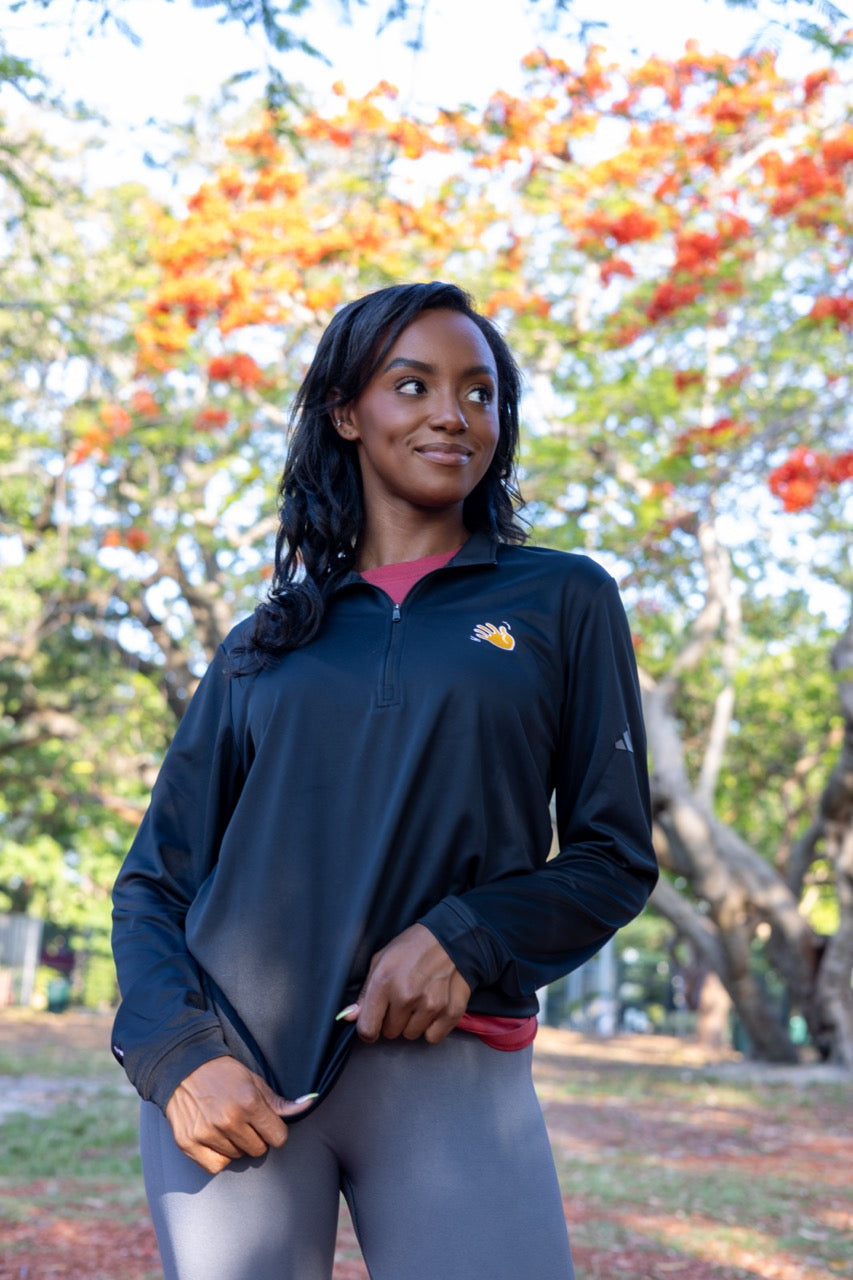 Hi Happy interactions Adidas Pull Over Quarter Zip in Black