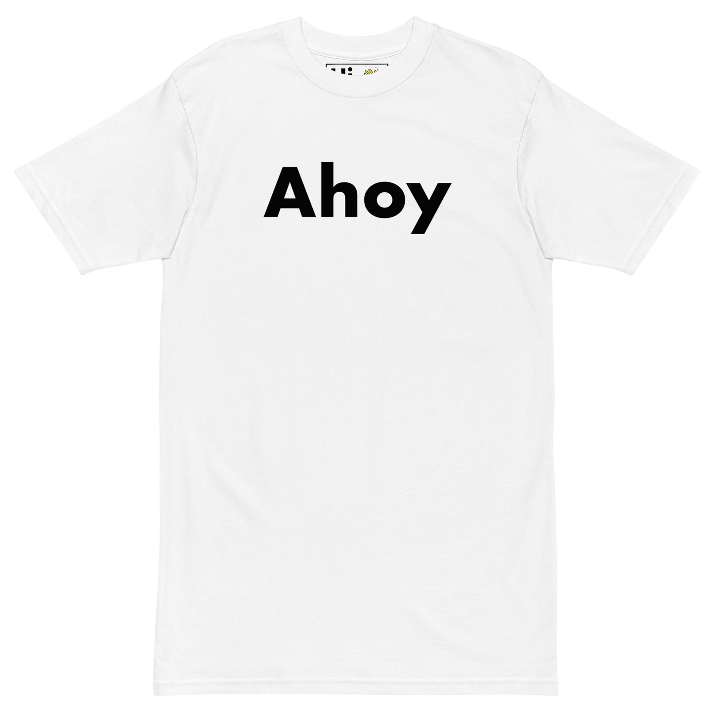 Hi Ahoy Nautical Friendly Greeting T shirt in white