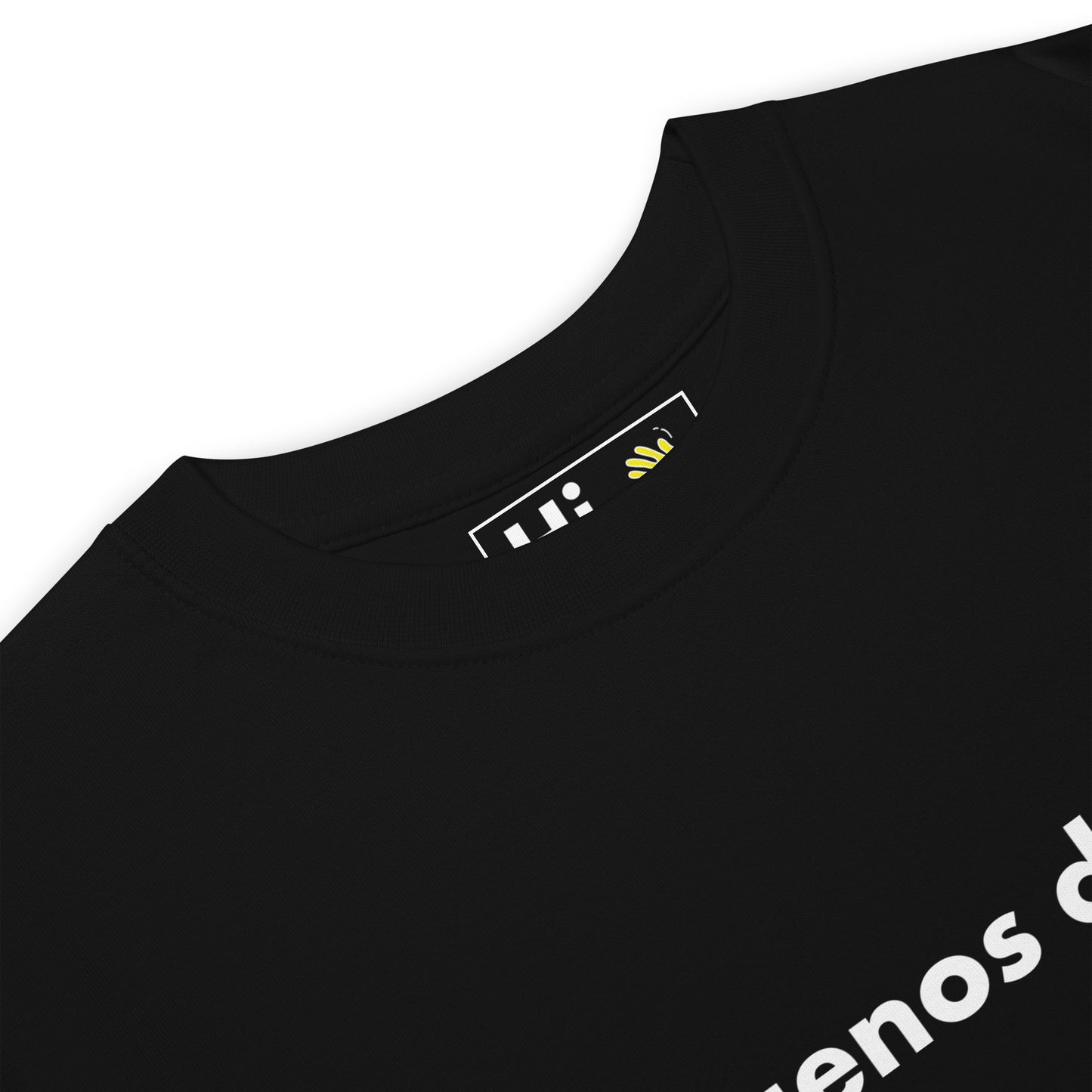 Hi Buenos Dias Spanish Good day Greeting T shirt in black front