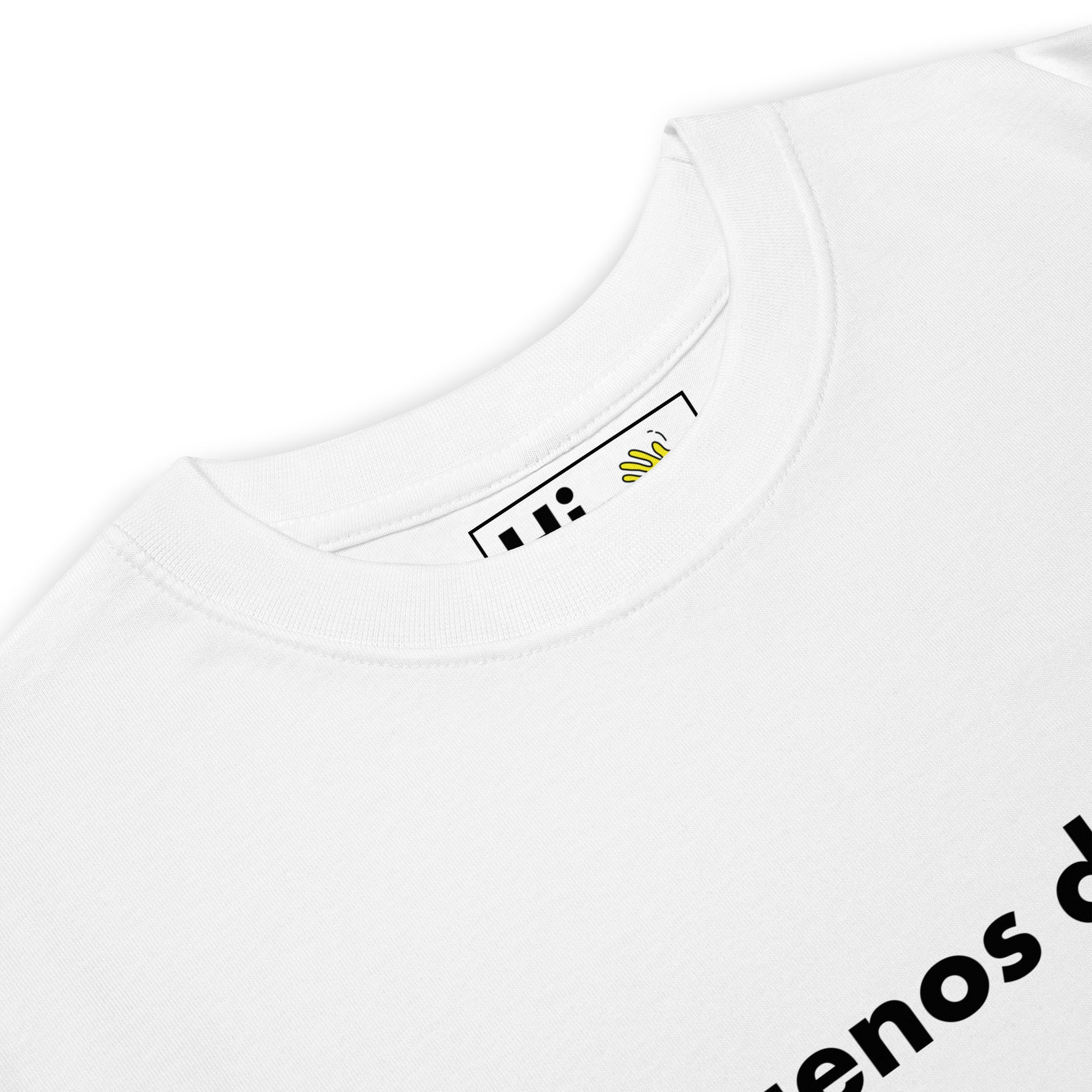 Hi Buenos Dias Spanish Good day Greeting T shirt in white front