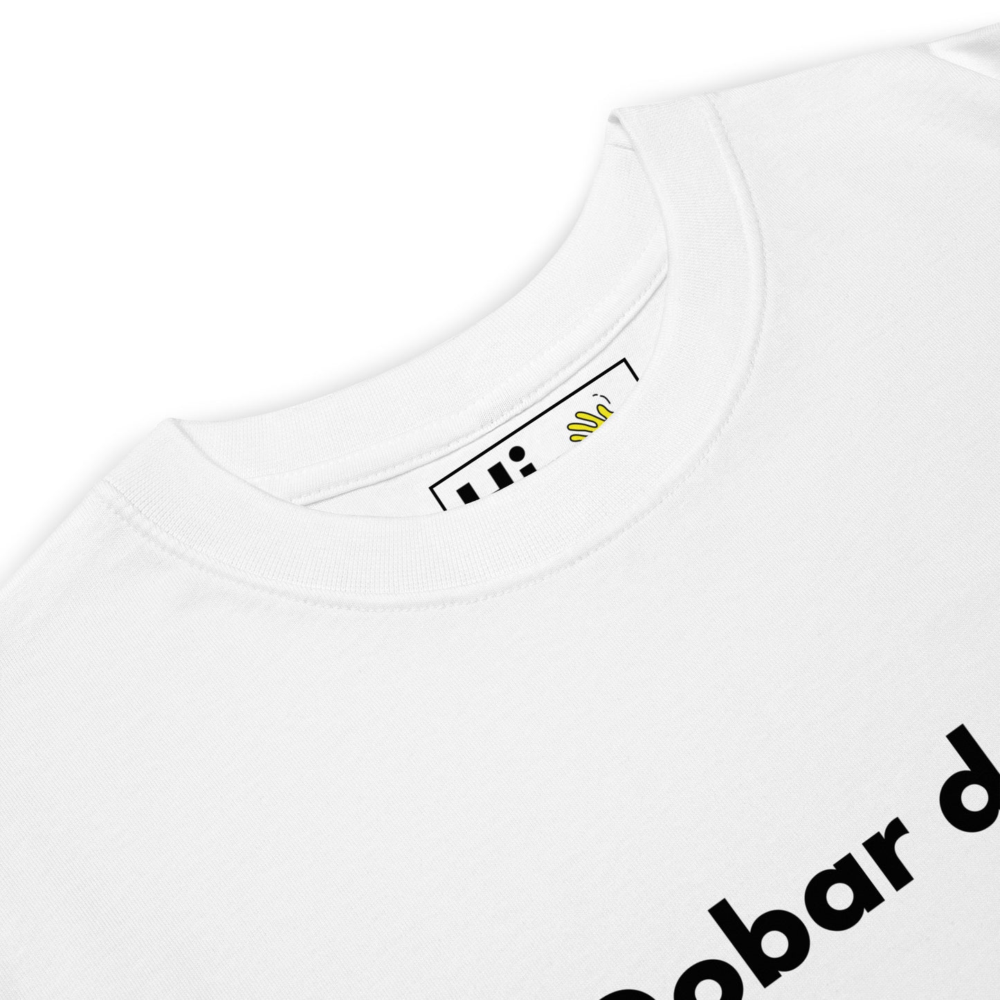 Hi Dobar dan Croatian Greeting T shirt in white front detail