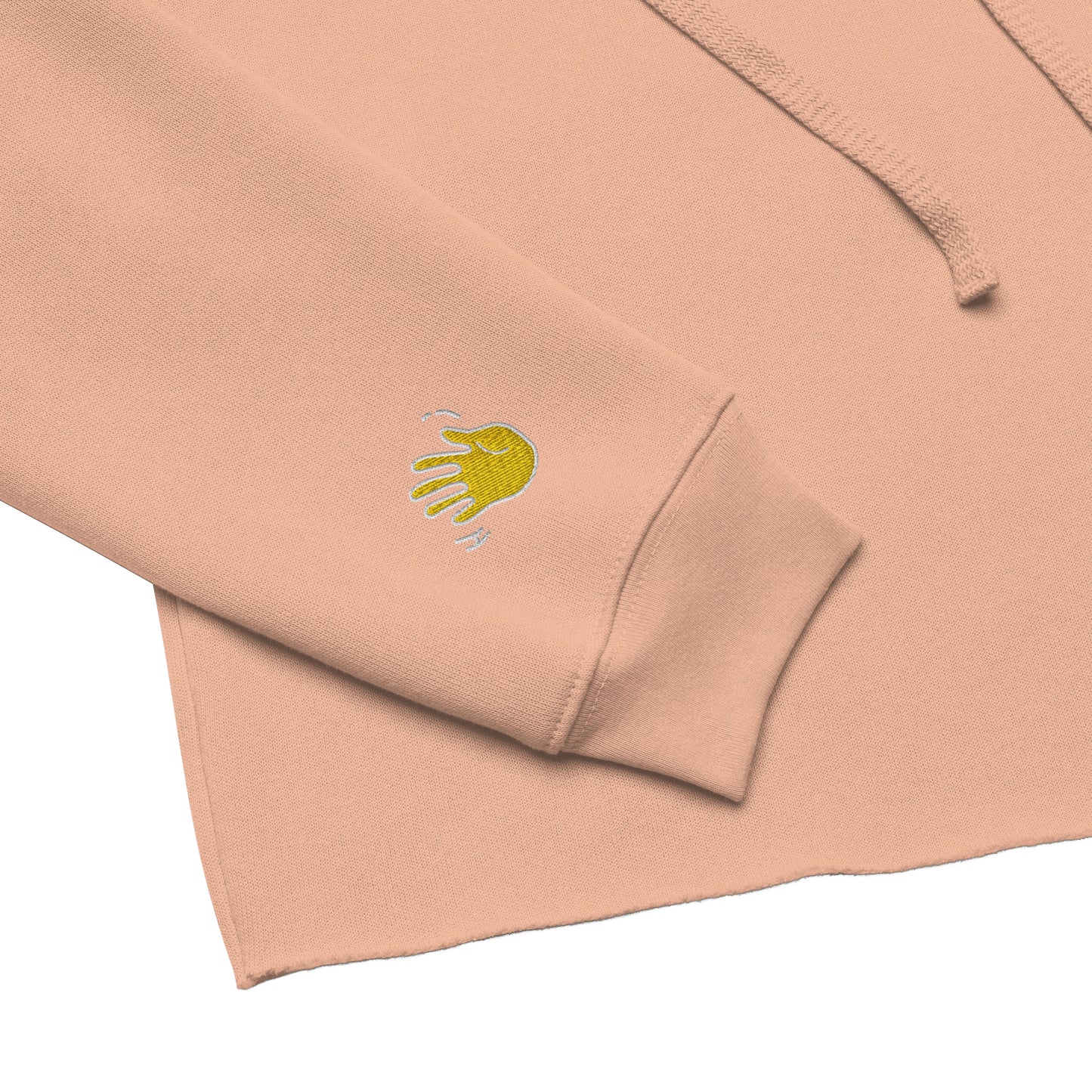 Hi Womens Cropped Hoodie by Happy interactions in Peach