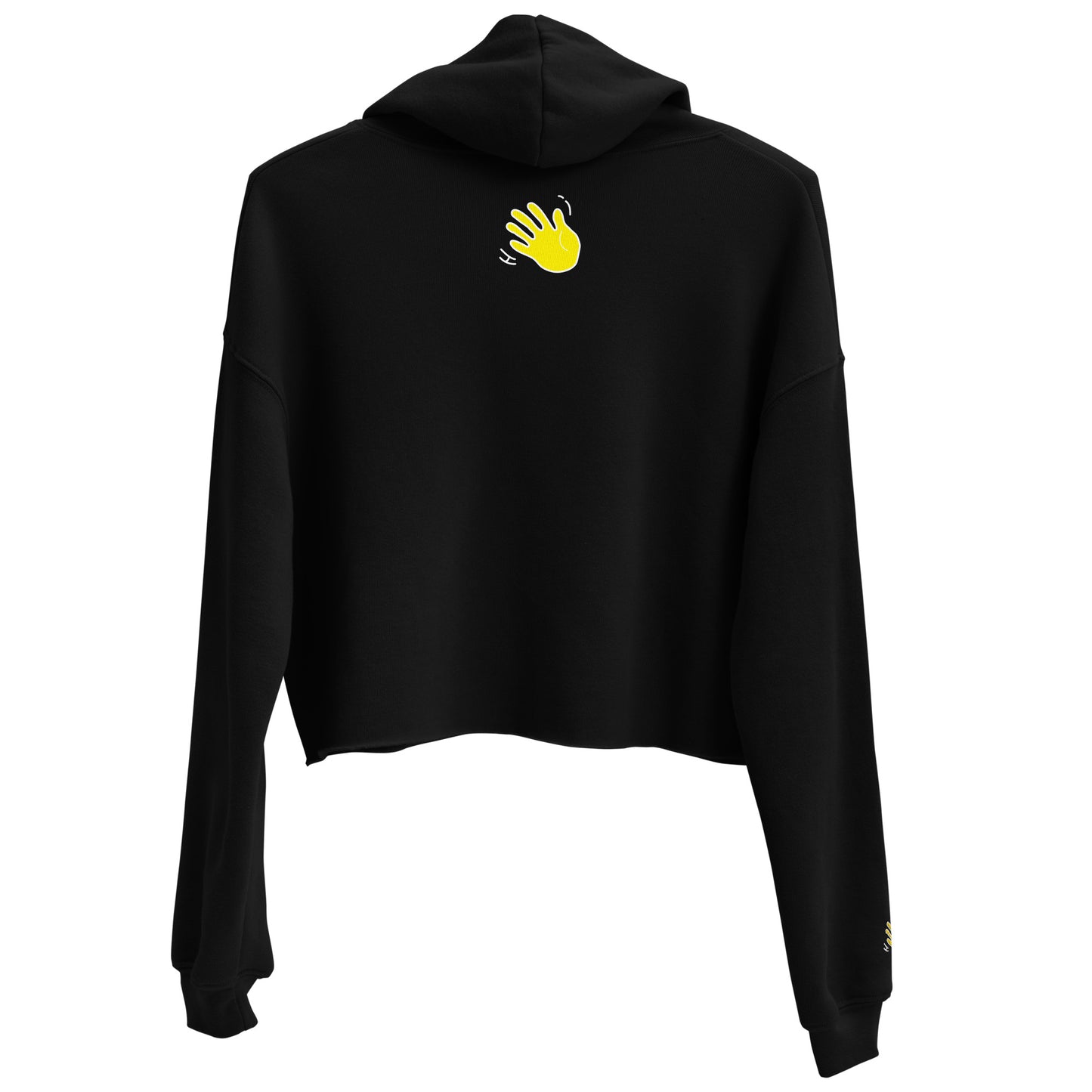 Hi Womens Cropped Hoodie by Happy interactions in Black