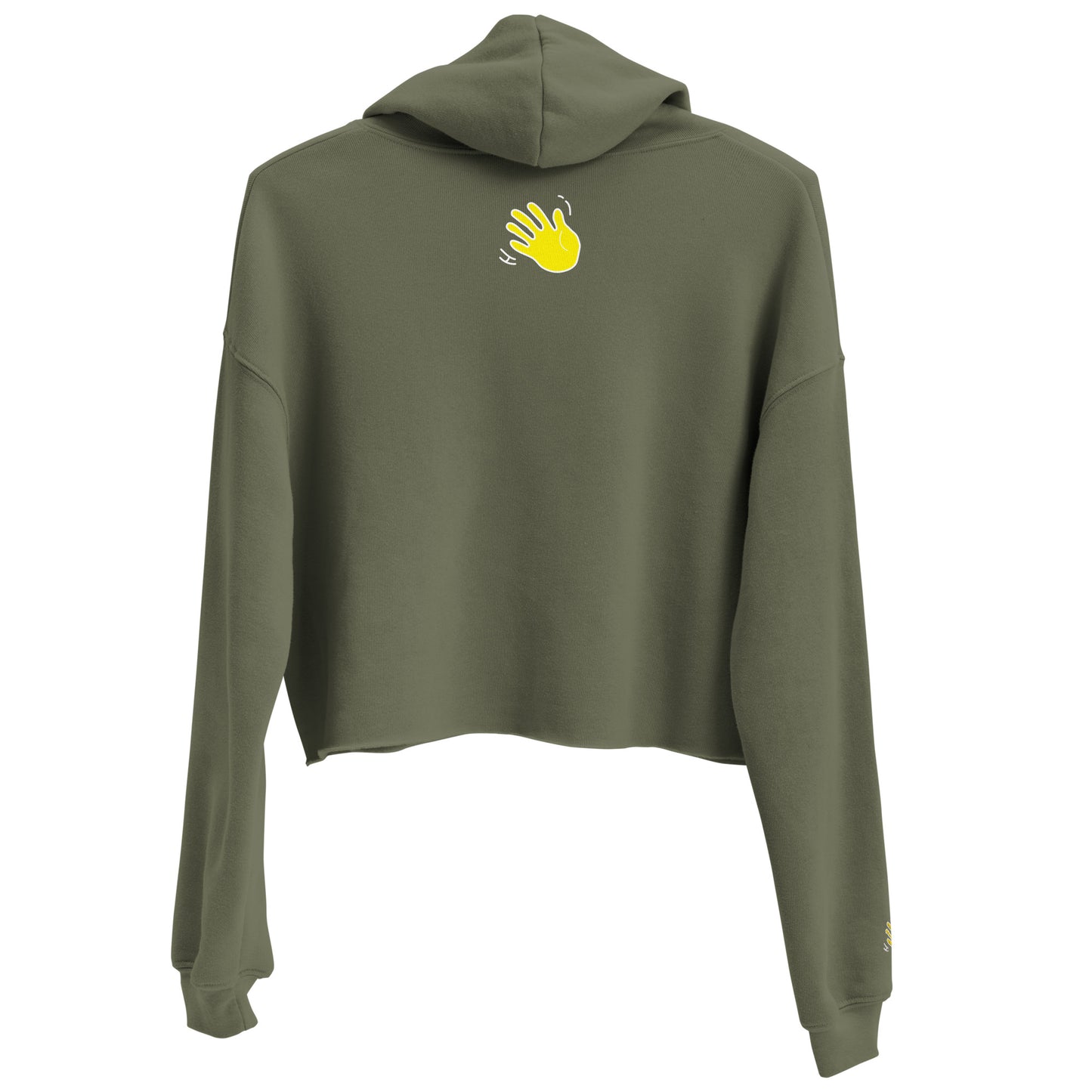 Hi Womens Cropped Hoodie by Happy interactions in Green