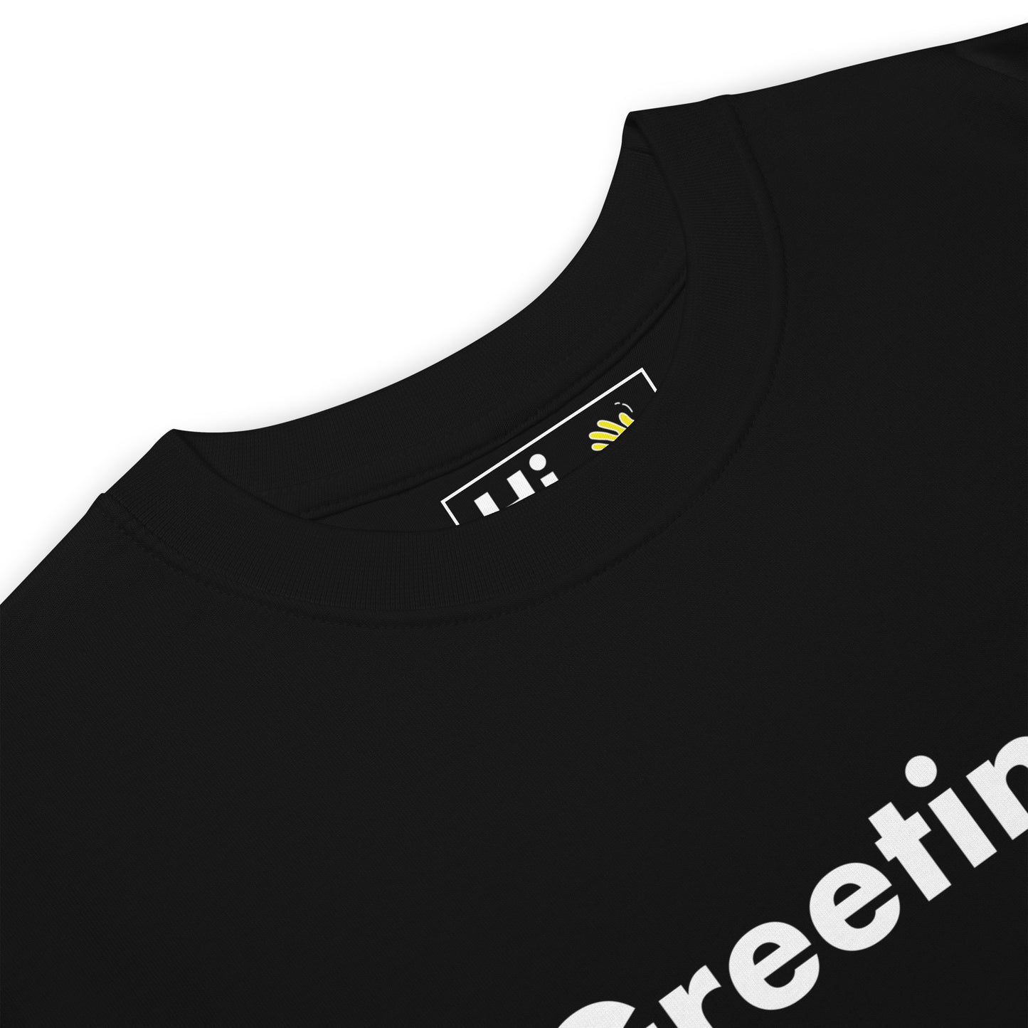 Hi Greetings Greet T Shirt in black front