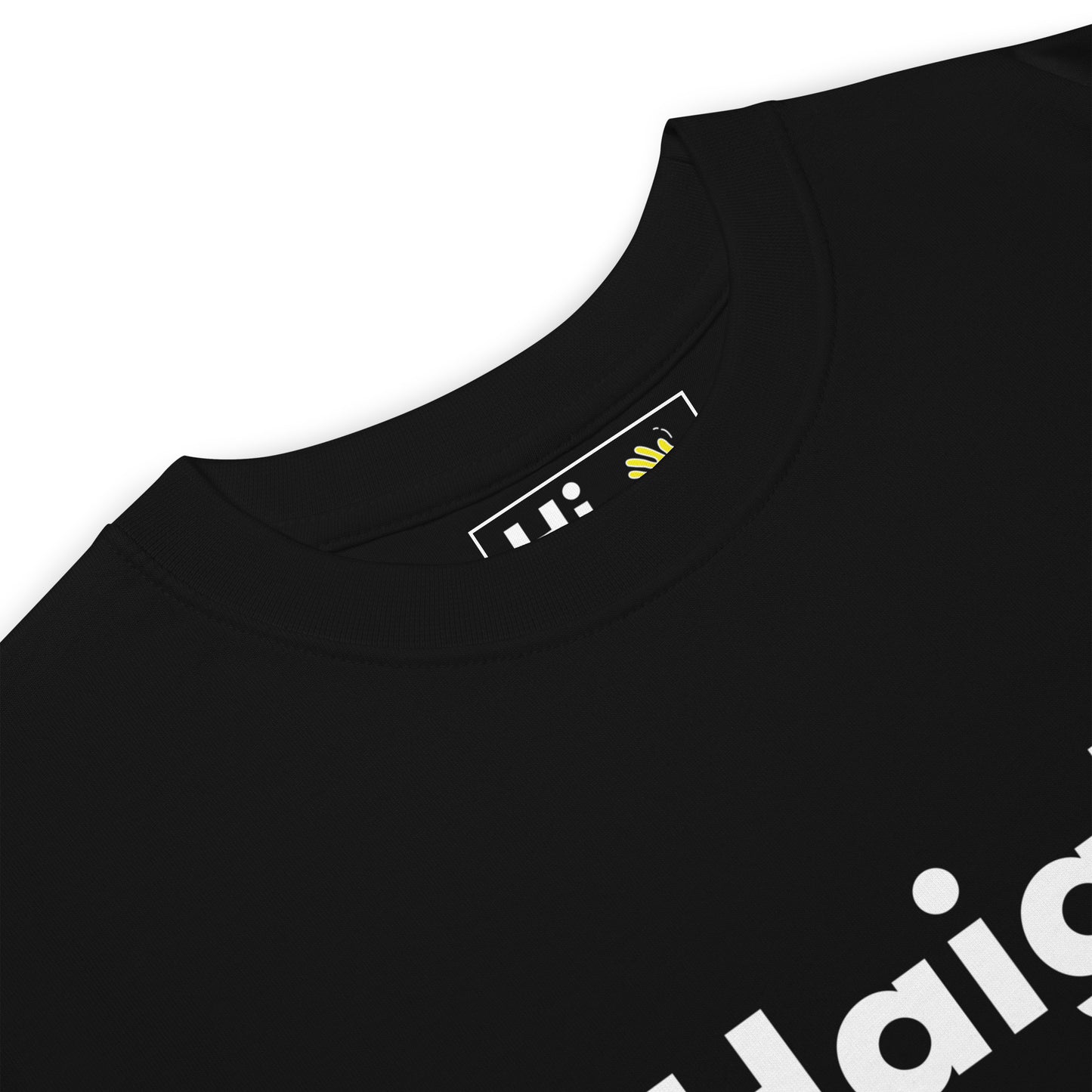 Hi Haigh Irish Greeting T shirt in black front detail