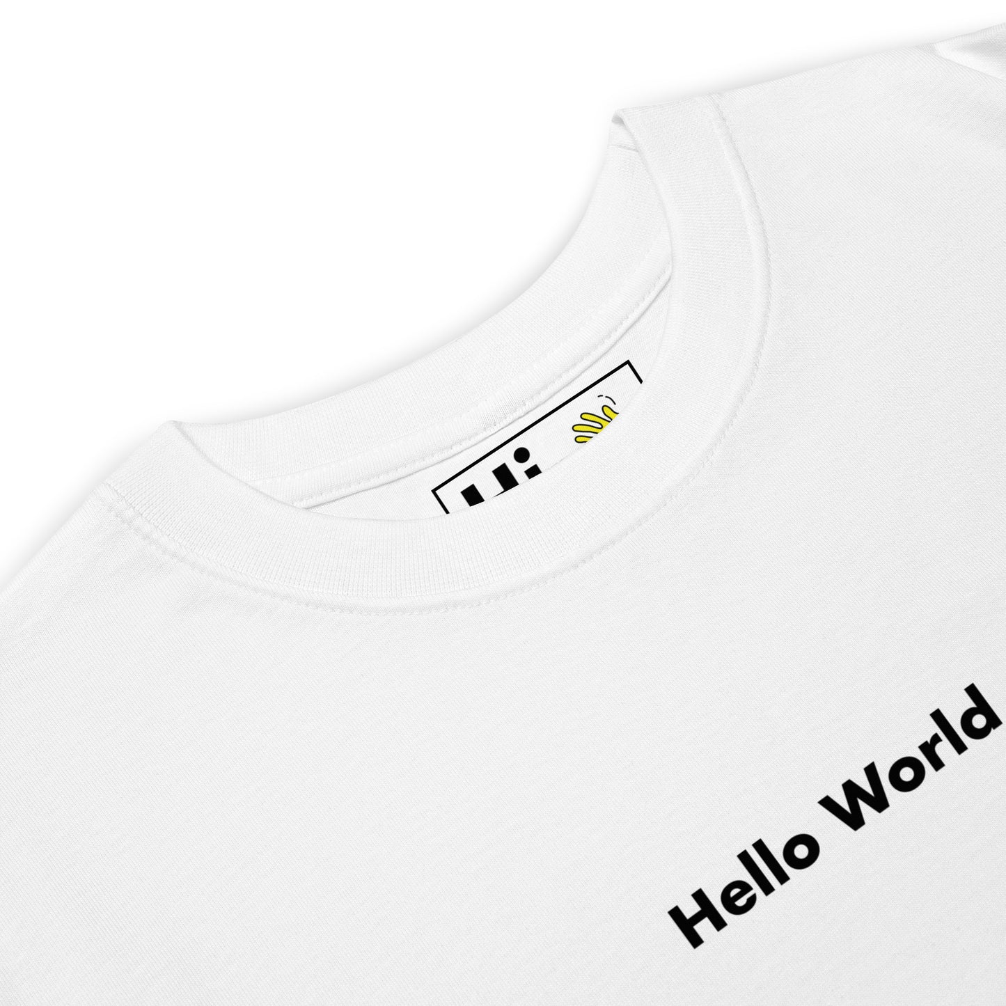 Hi Hello World white front detail