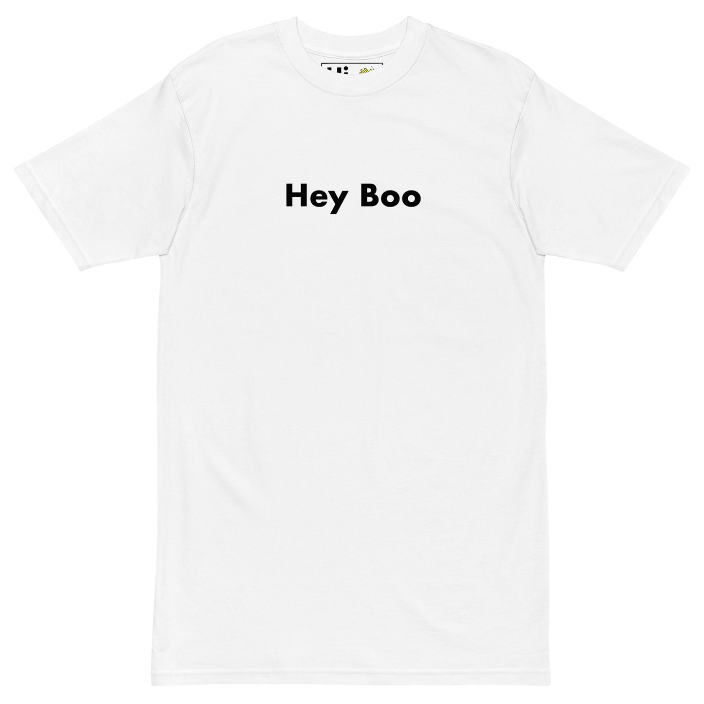 Hi Hey Boo Halloween Helloween Greet Tee in white