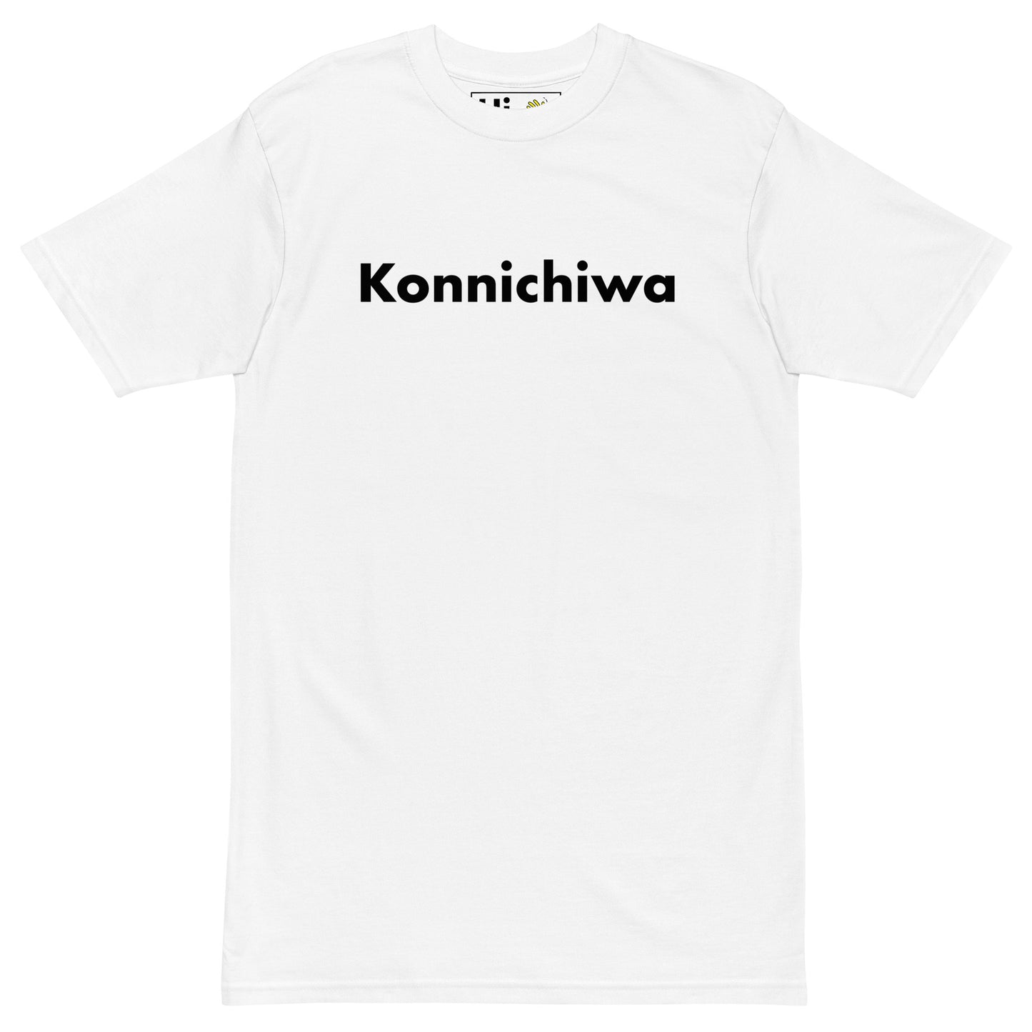 Hi Konnichiwa Japanese Greeting T shirt in white