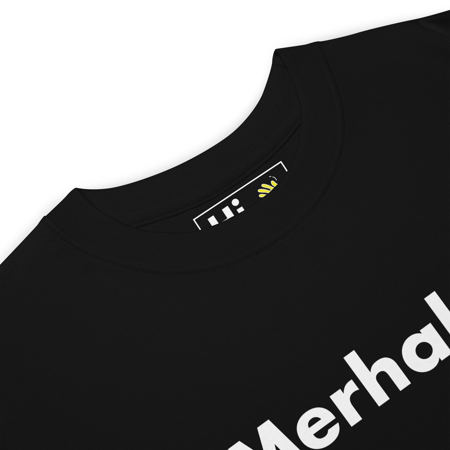 Hi Merhaba Turkish Greeting T shirt in black front detail