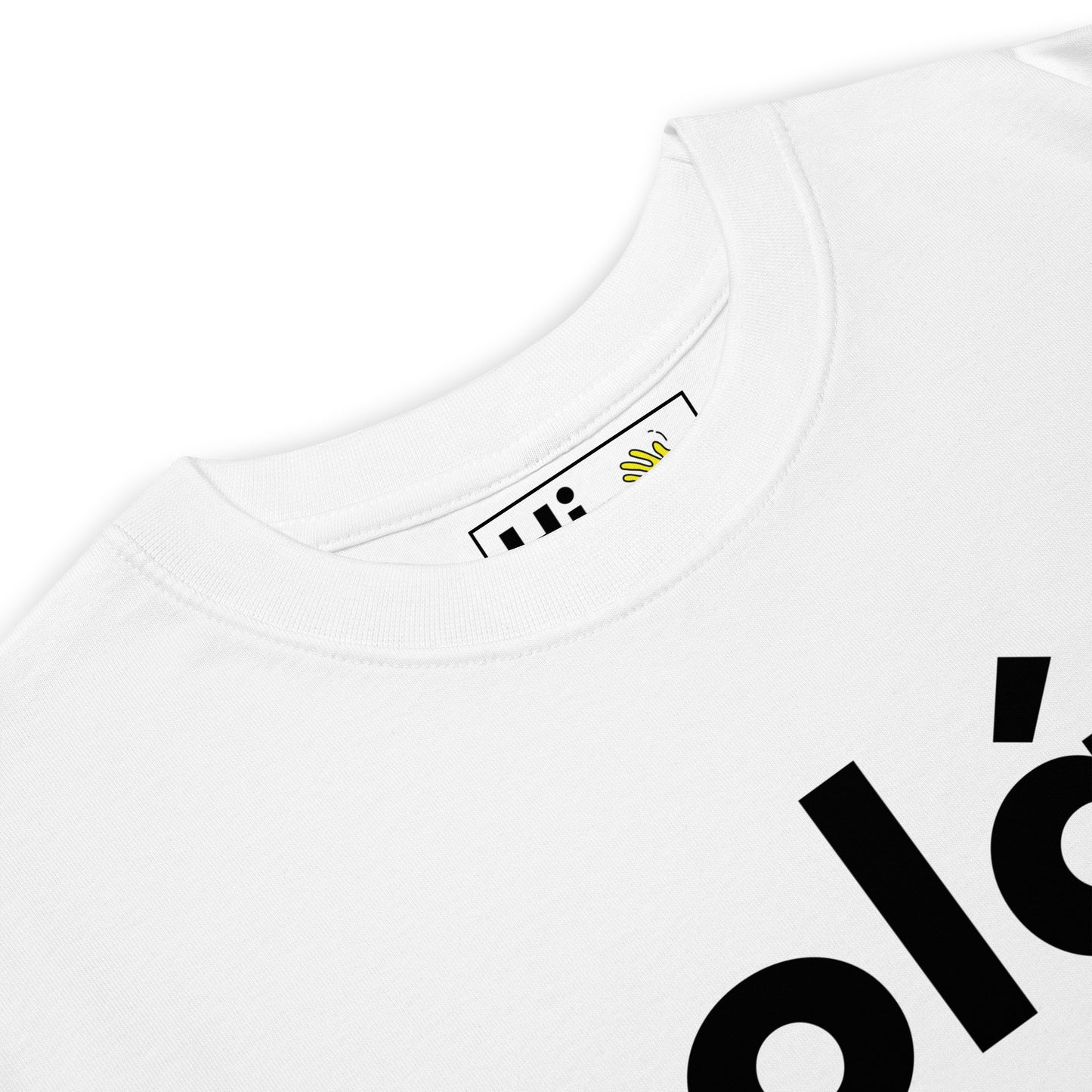 Hi Ola Portuguese Greeting T shirt in white front detail