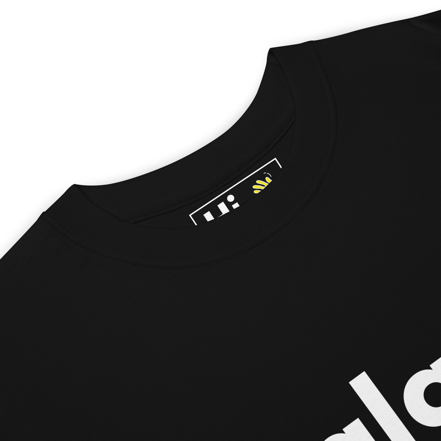 Hi Salam Arabic Greeting T Shirt by Happy interactions in black front detail