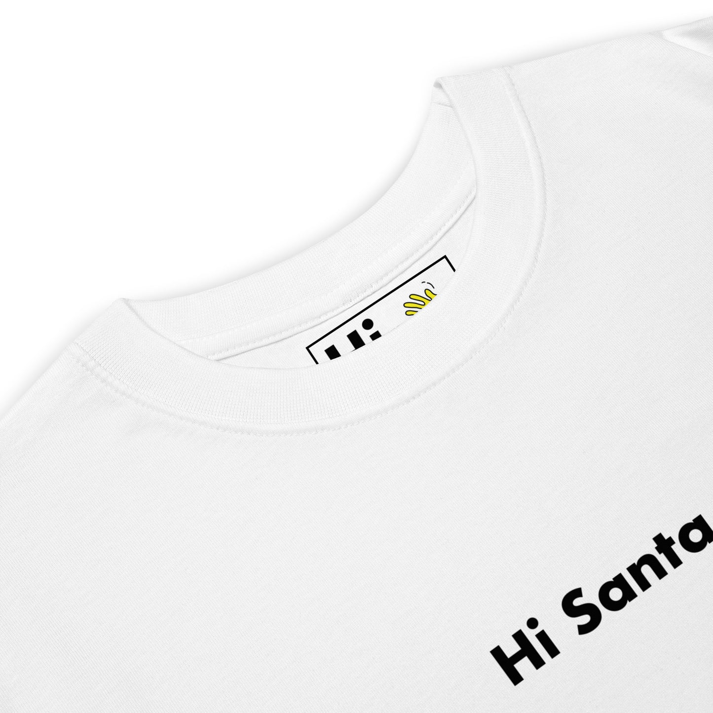 Hi Santa Tee in white detail