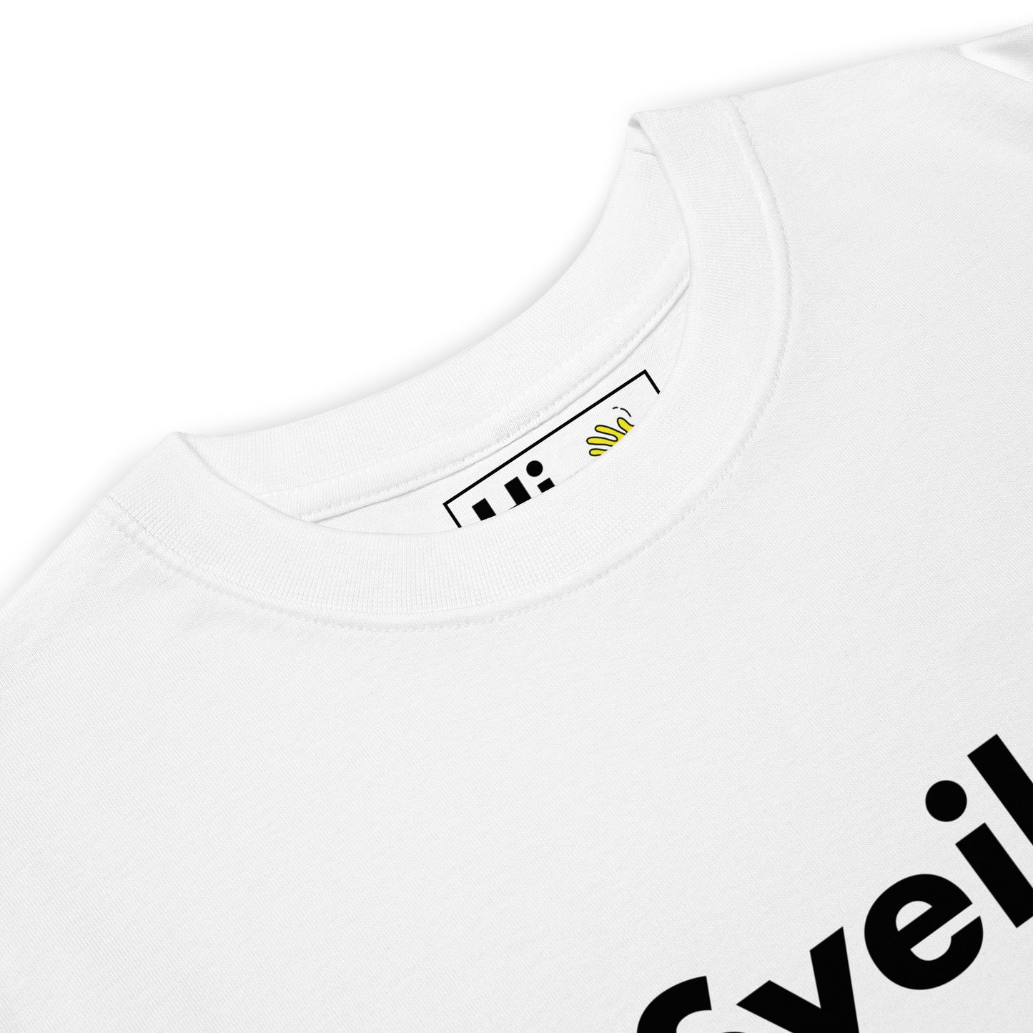 Hi Sveiki Latvian Greeting T Shirt in white front detail