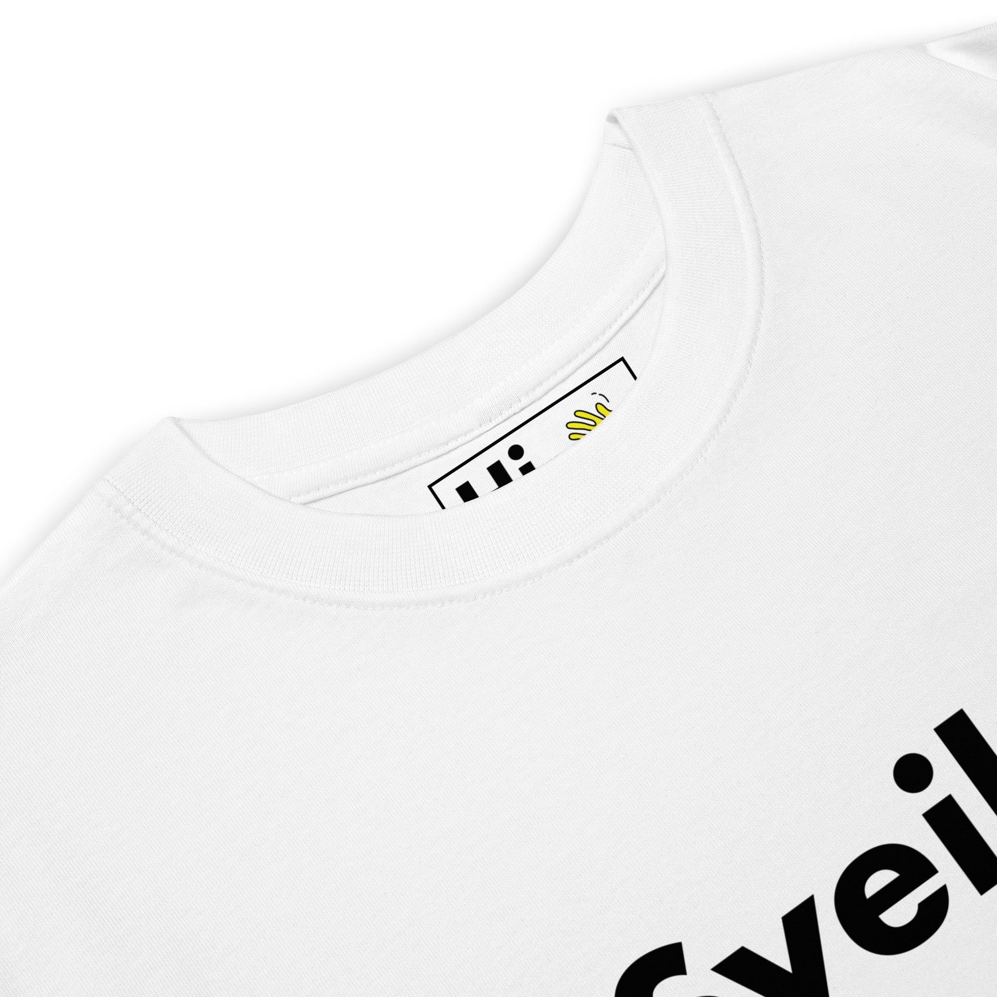 Hi Sveiki Latvian Greeting T Shirt in white front detail