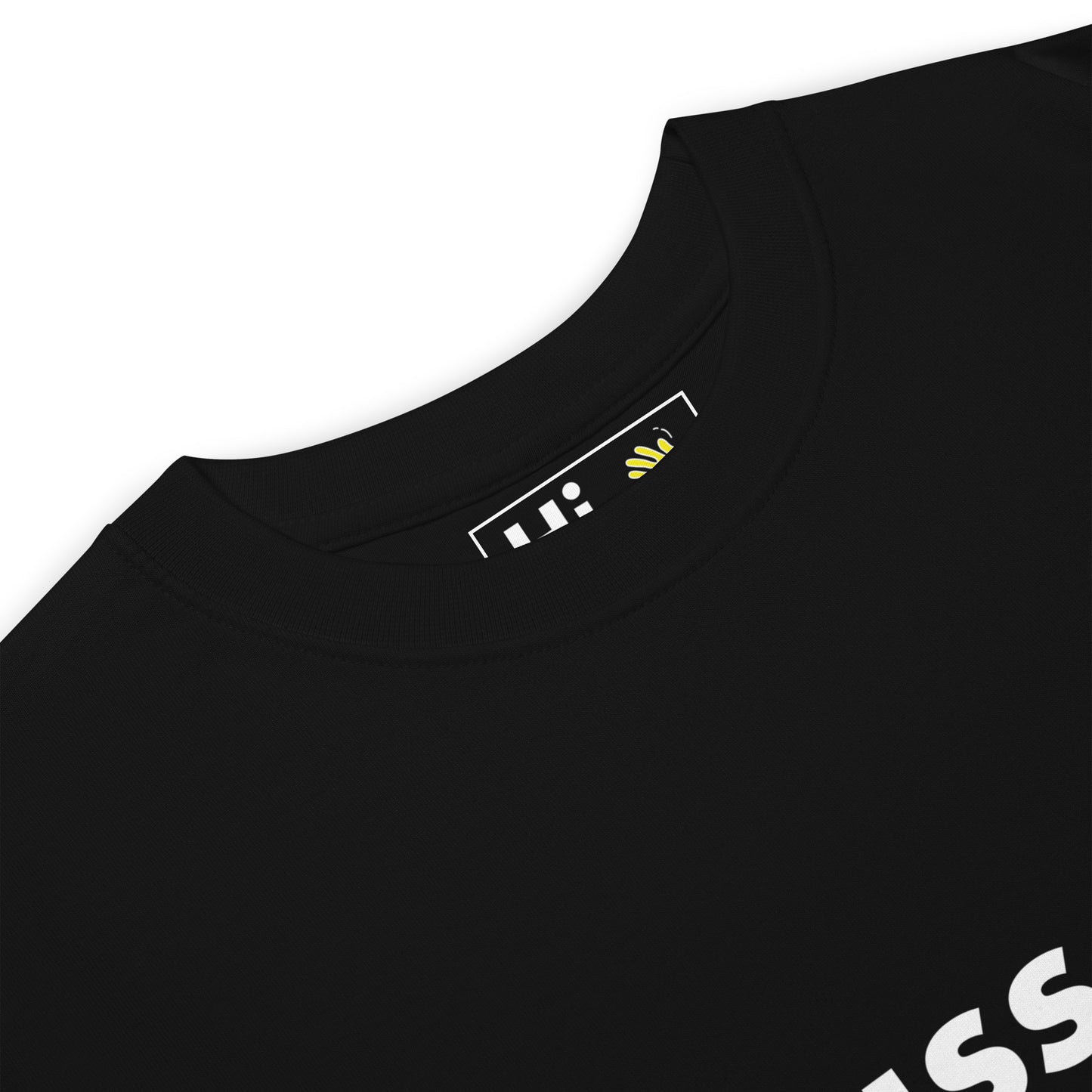 Hi Yassou Greek Greeting T shirt in black, front detail