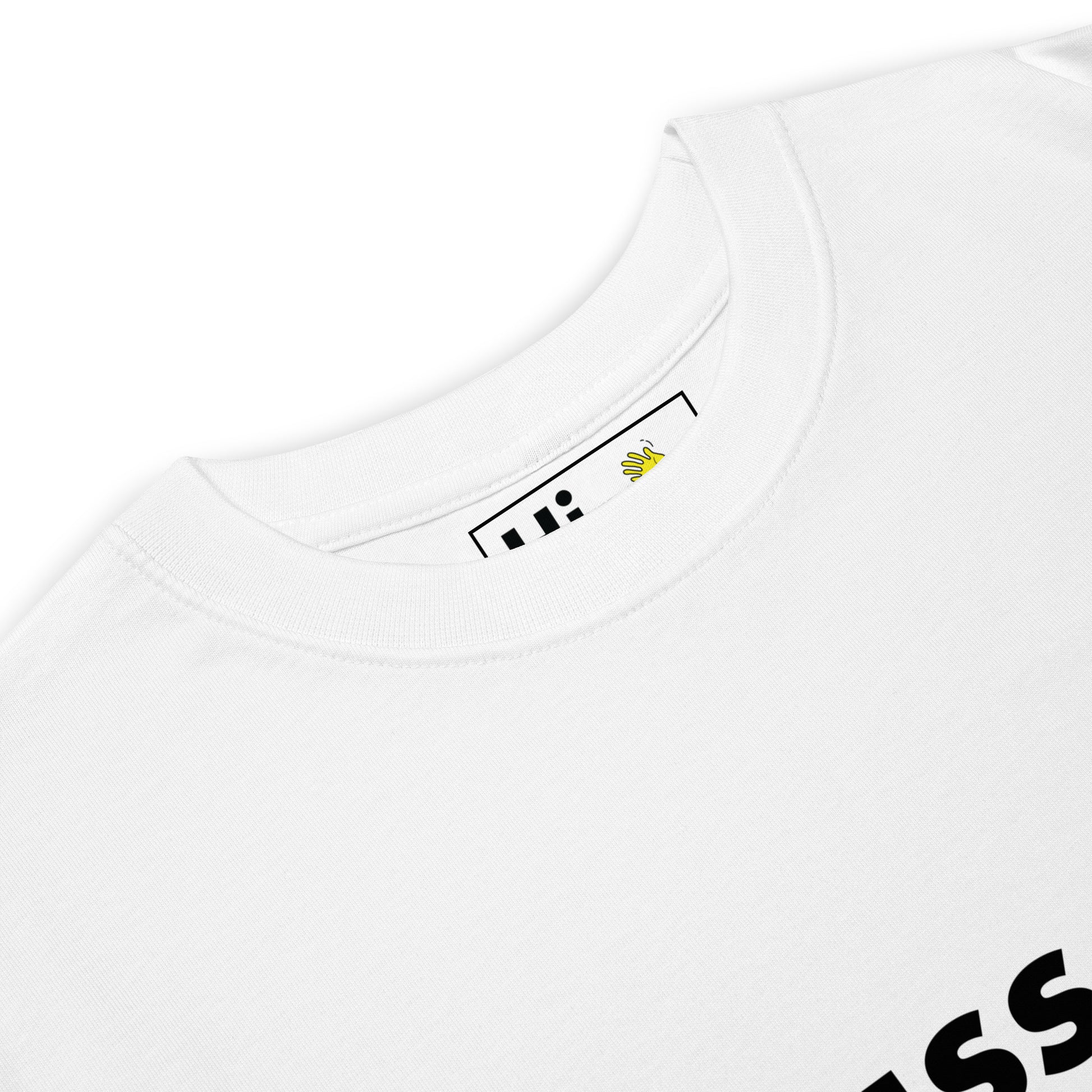 Hi Yassou Greek Greeting T shirt in white, front detail