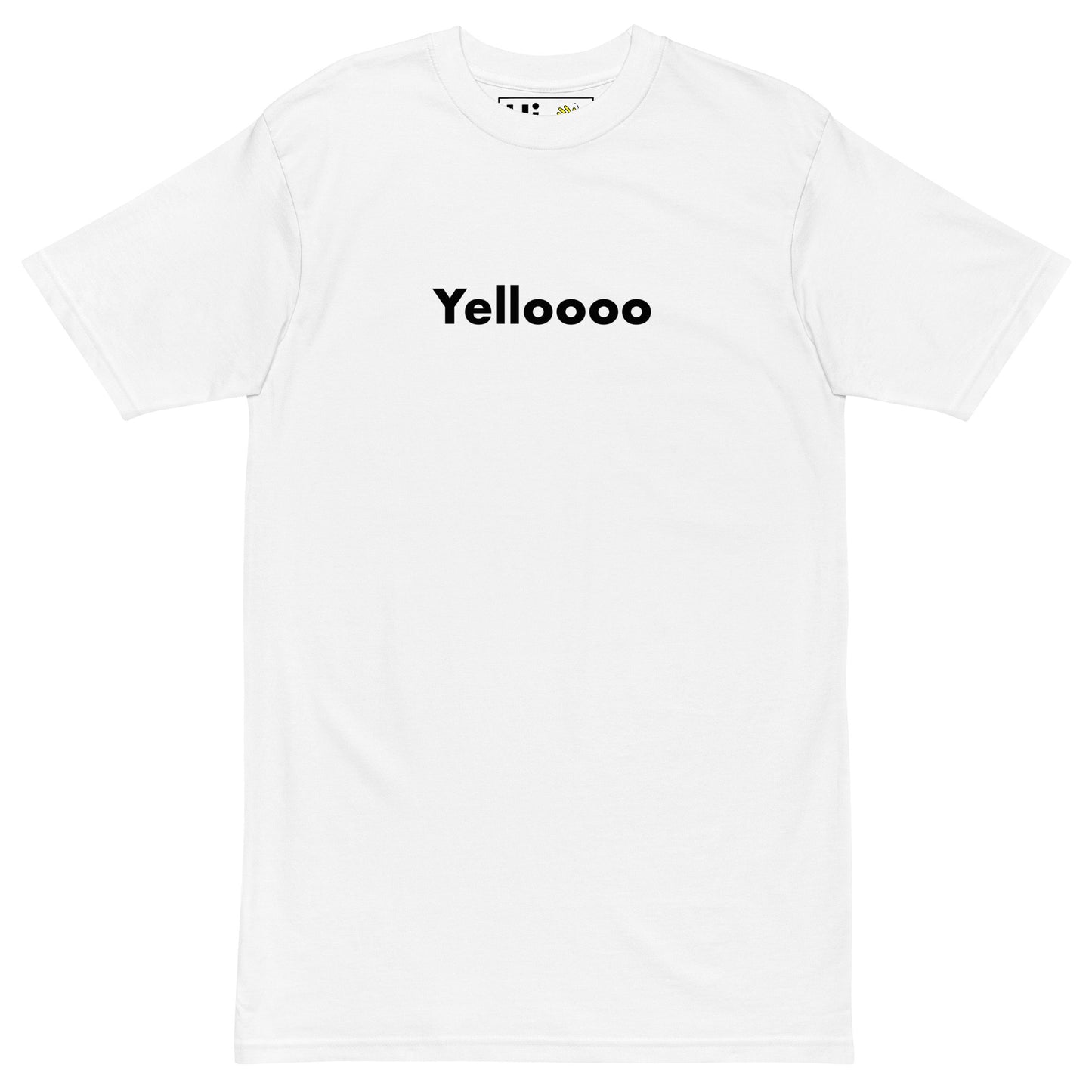 Hi Yelloooo Greet Tee in white