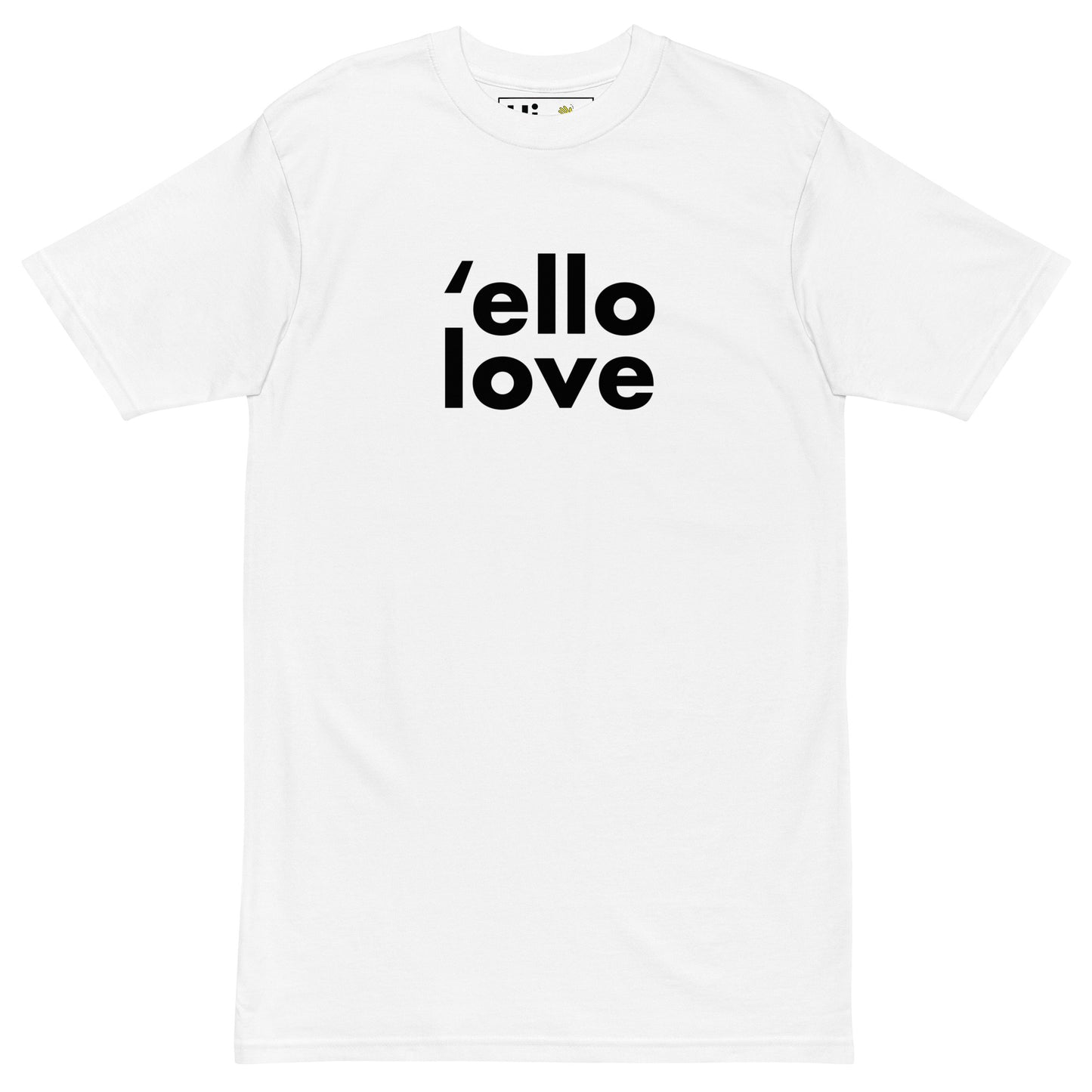 Hi ello love British Friendly Greeting T shirt in white