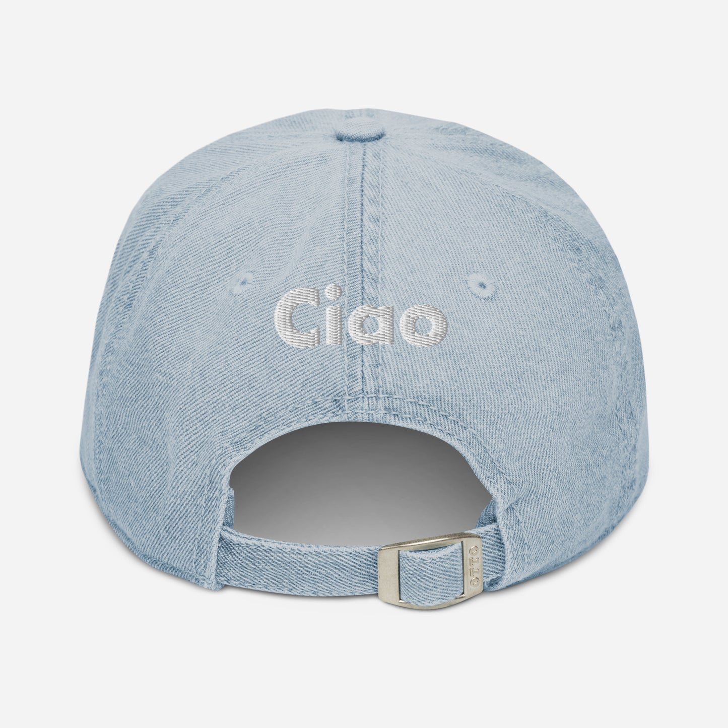 Hi Ciao Denim hat in light blue back