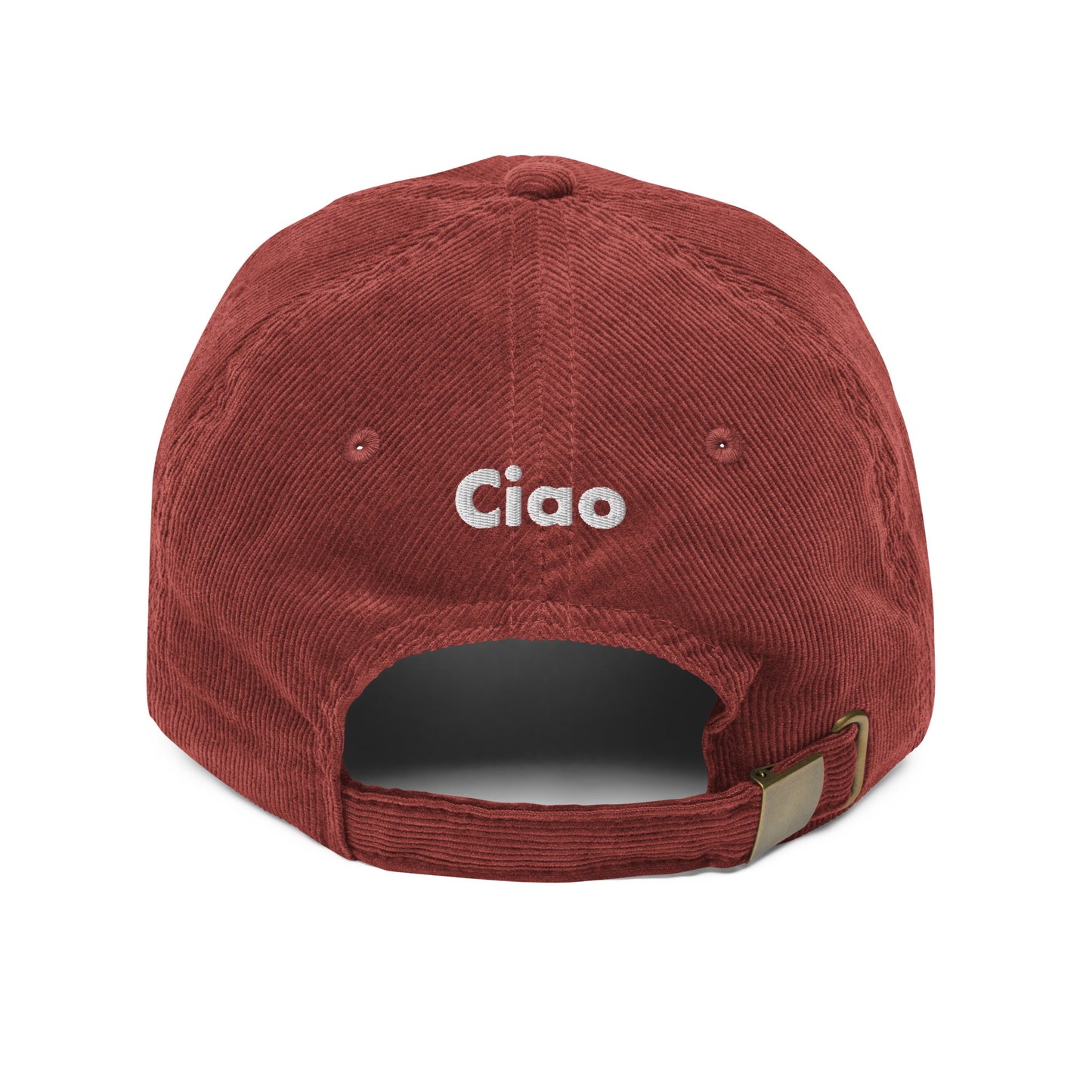 Hi Ciao Vintage Corduroy Hat in Maroon back