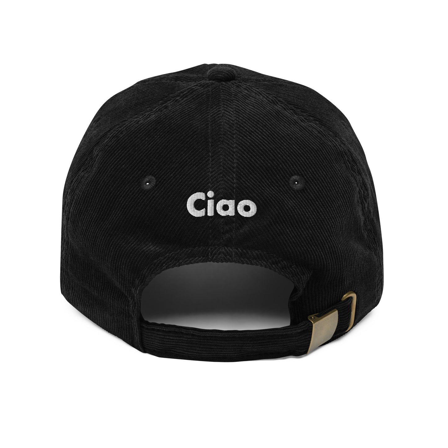 Hi Ciao Vintage Corduroy Hat in black back