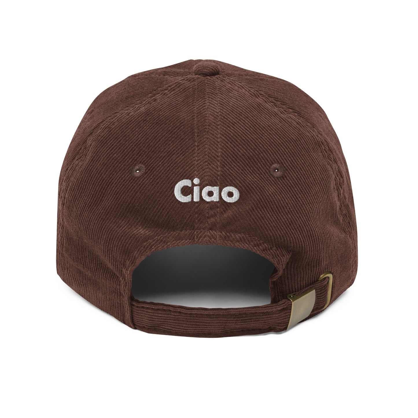 Hi Ciao Vintage Corduroy Hat in brown back