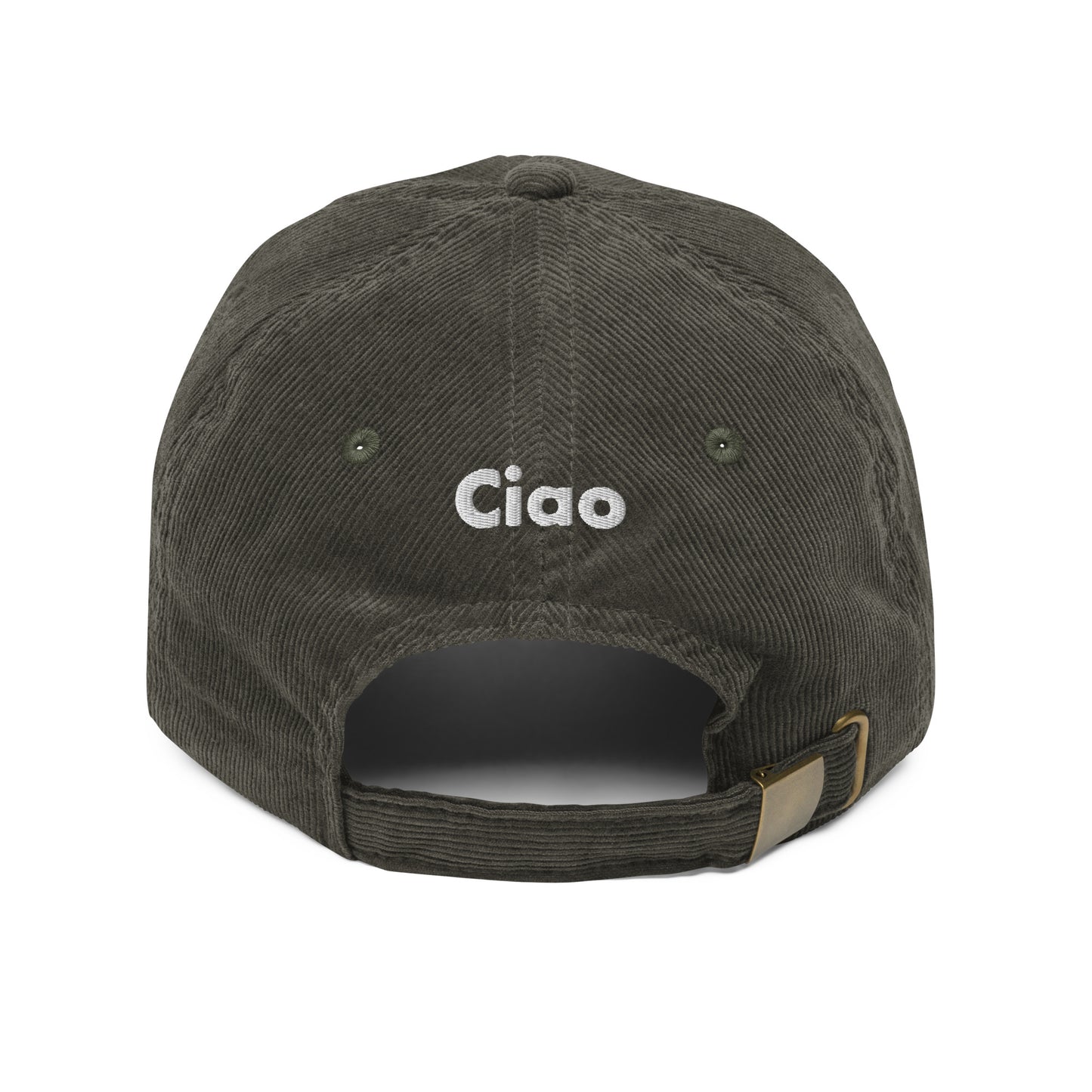 Hi Ciao Vintage Corduroy Hat in olive back