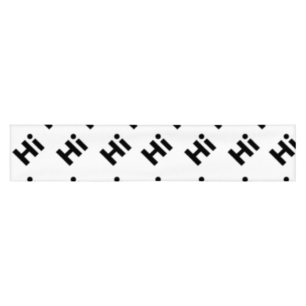 Hi Headband with repeating Hi pattern