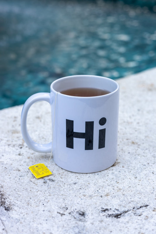 Hi mug in white, created by Hi Johnny and Happy interactions
