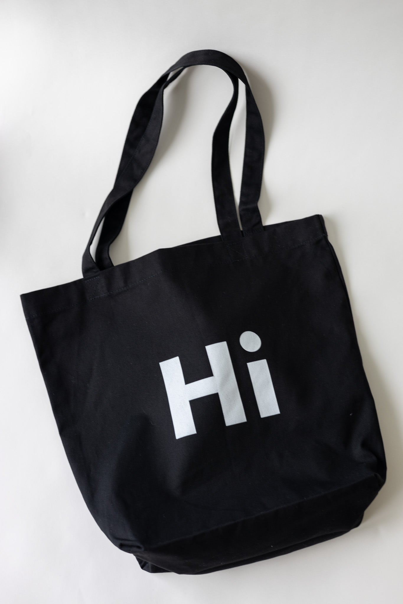 Hi Tote Bag in black product shot, Friendly Reminder you've got the love inside
