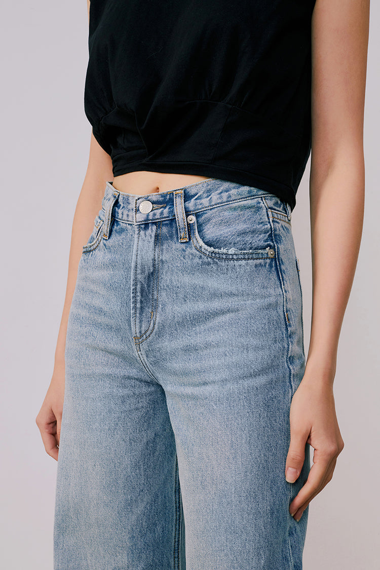 Angeles High Rise Baggy Jeans HJ103