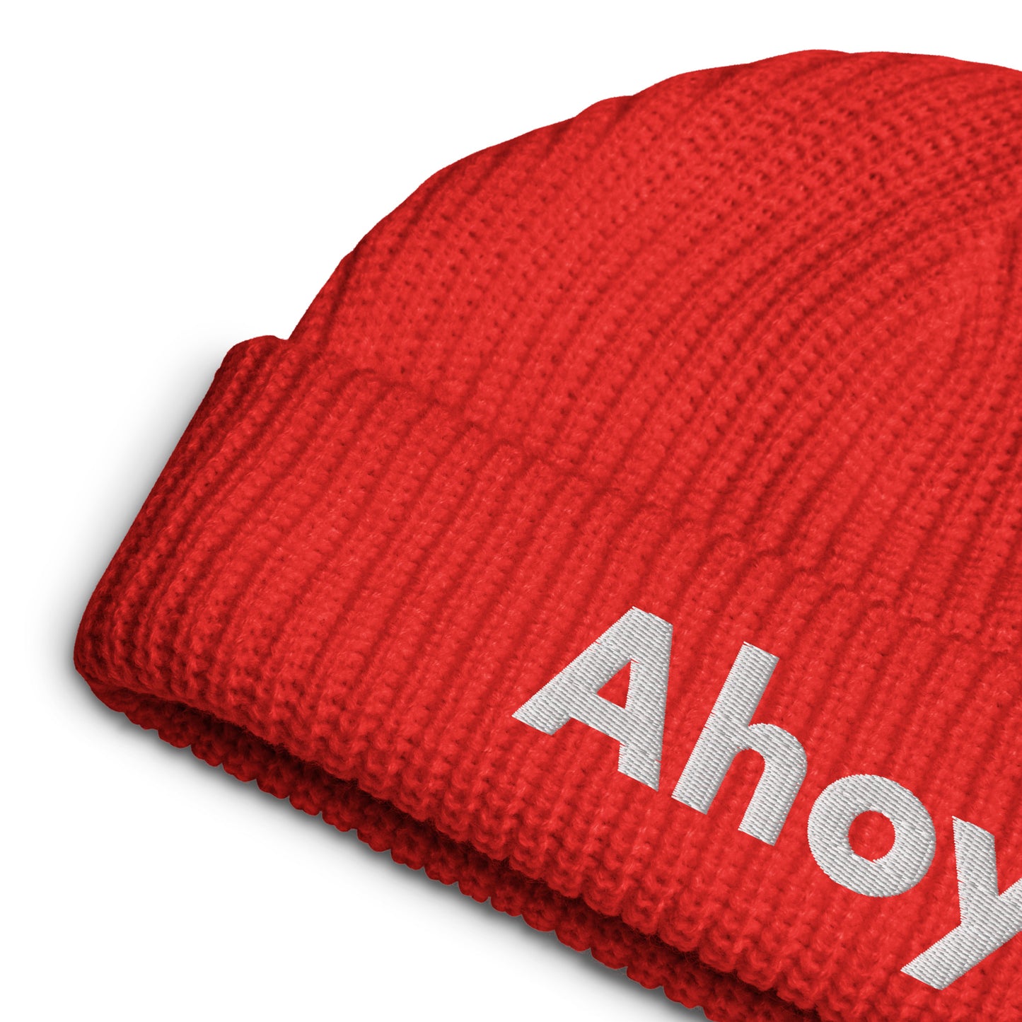 Ahoy Fisherman Beanie Red detail