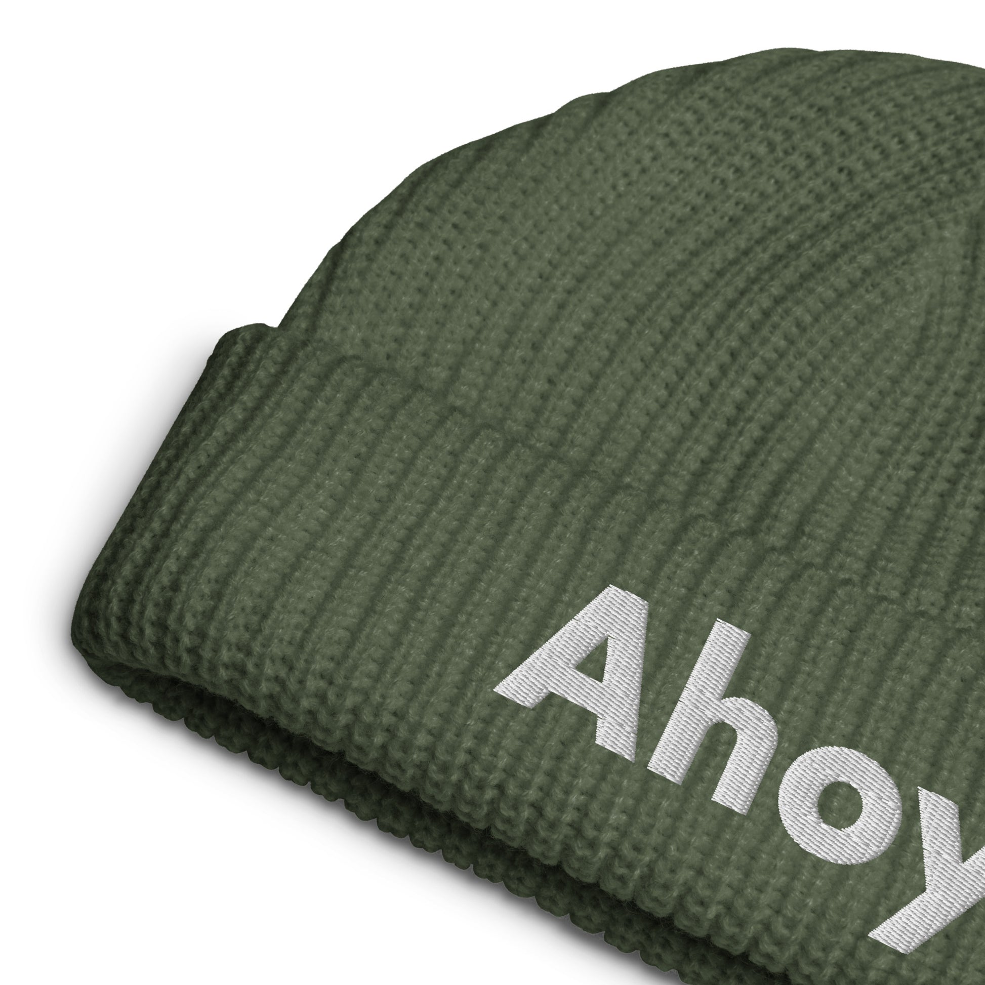 Ahoy Fisherman Beanie cypress detail