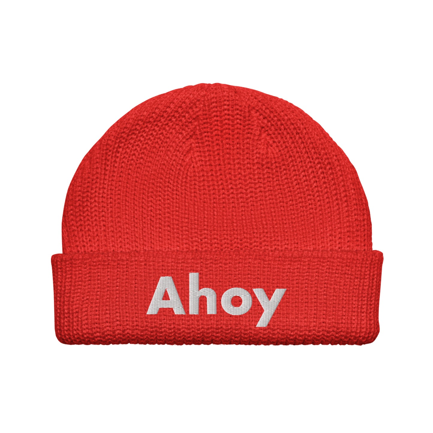 Ahoy Fisherman Beanie red front