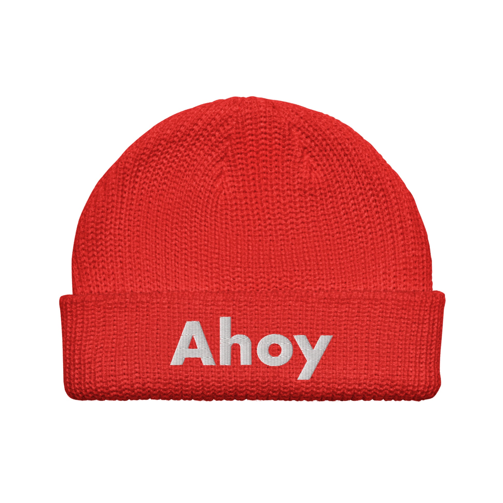 Ahoy Fisherman Beanie red front