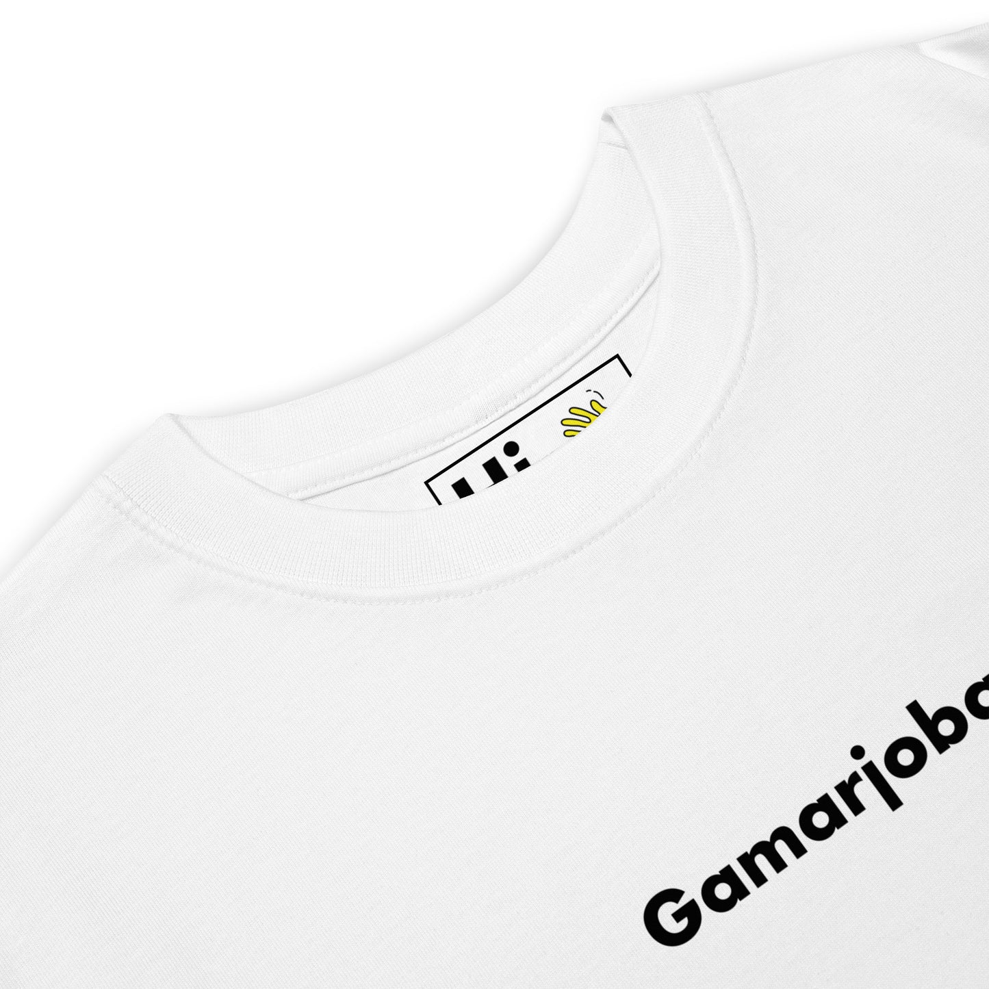 Gamarjoba გამარჯობა Georgian Hi Greet Tee in black white detail