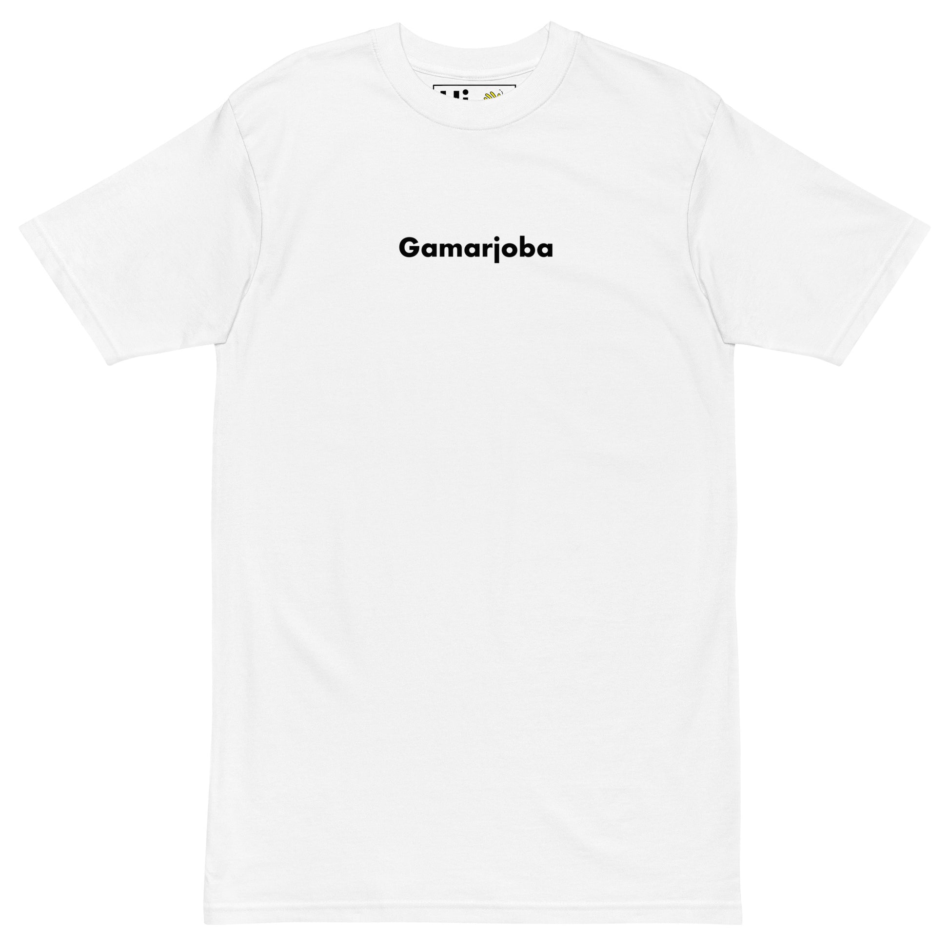 Gamarjoba გამარჯობა Georgian Hi Greet Tee in white