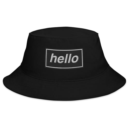 Hello Oasis Bucket Hat in black for the Live in '25 Concert Tour with Noel and Liam Gallagher