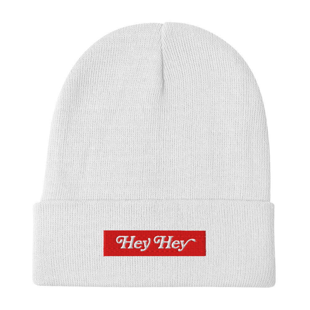 Hey Hey Hockey Town White Hat Detroit Red Wings 100 Years Celebration Beanie from Hi Johnny