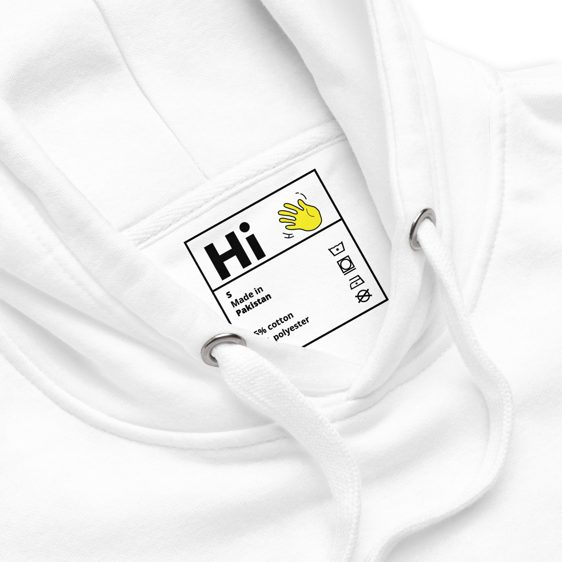 Hey Hey In Michigan We Say Hi Hoodie white Hi 👋 detail label