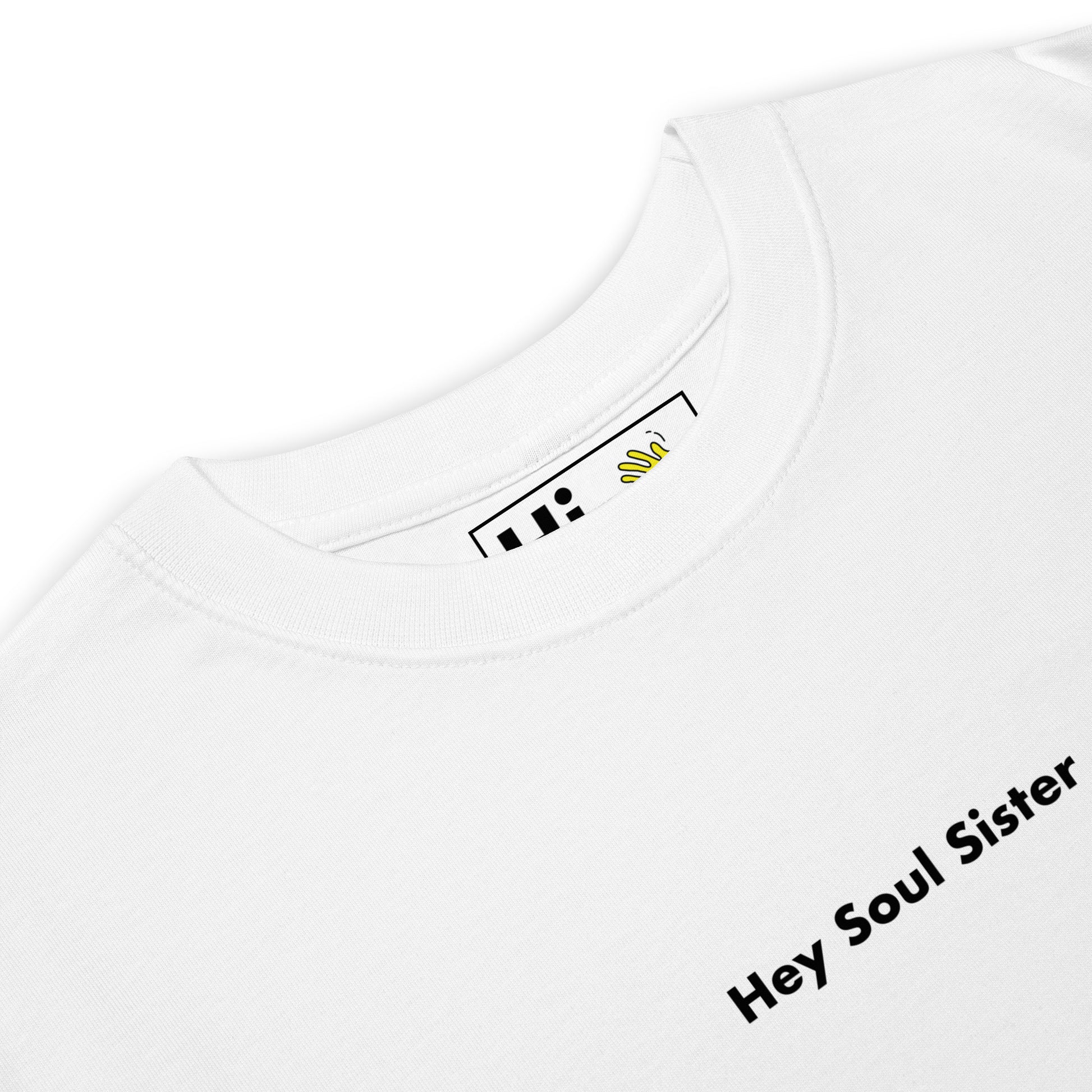 Hey Soul Sister Hi tee white detail