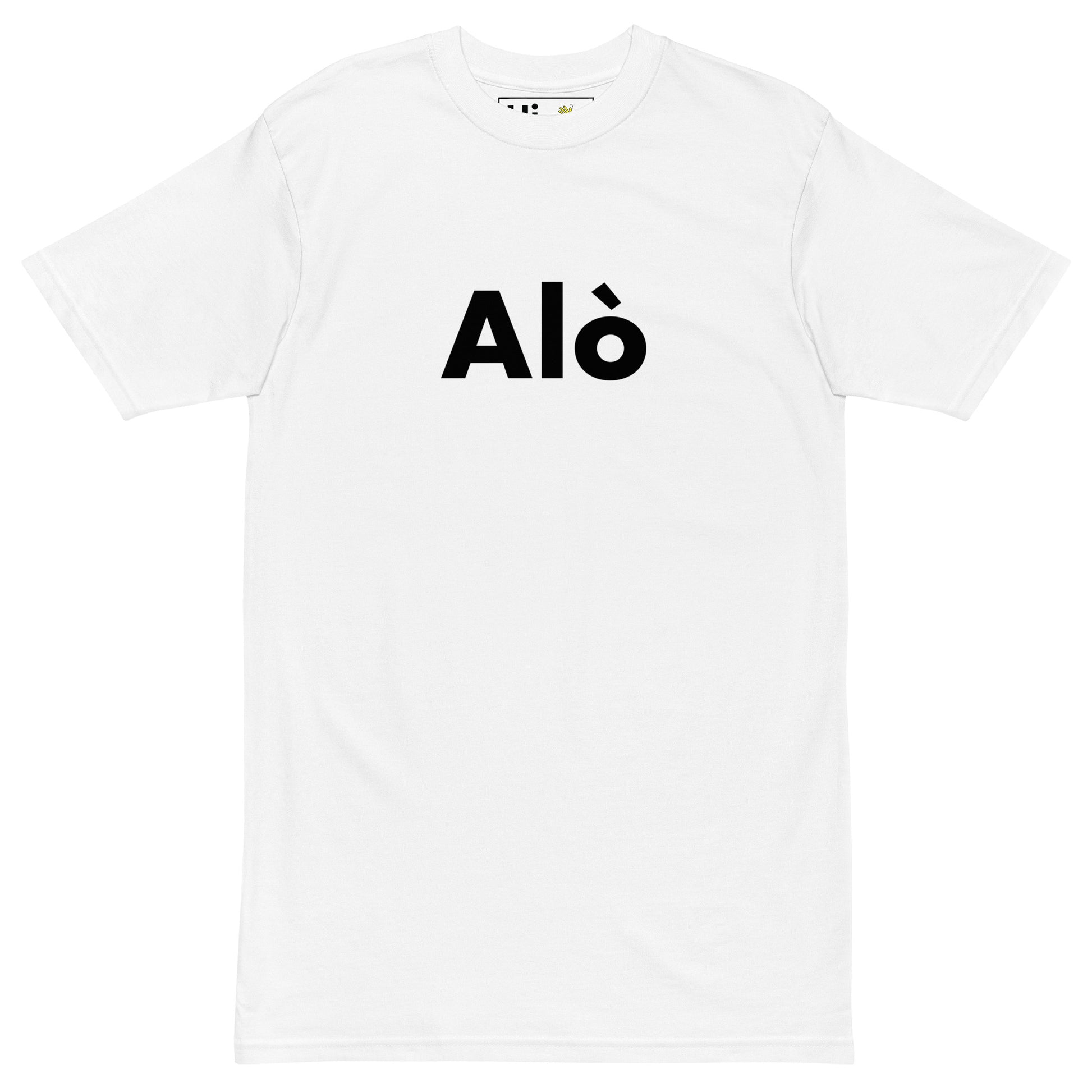 Hi Alò Haitian Creole Greeting T shirt in white