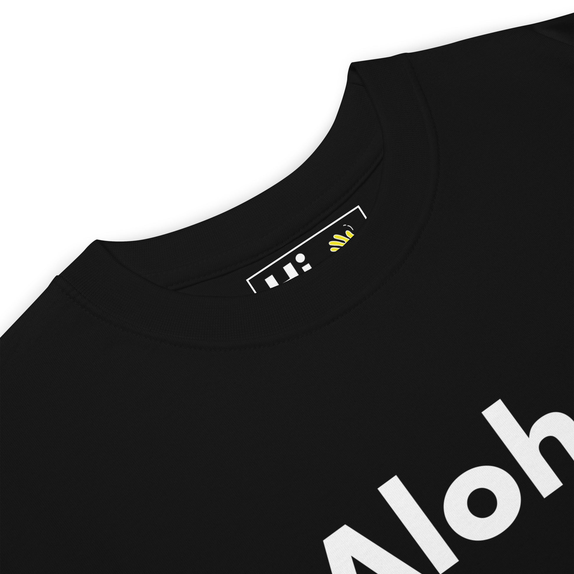 Hi Aloha Hawaiian Greeting T shirt in black front
