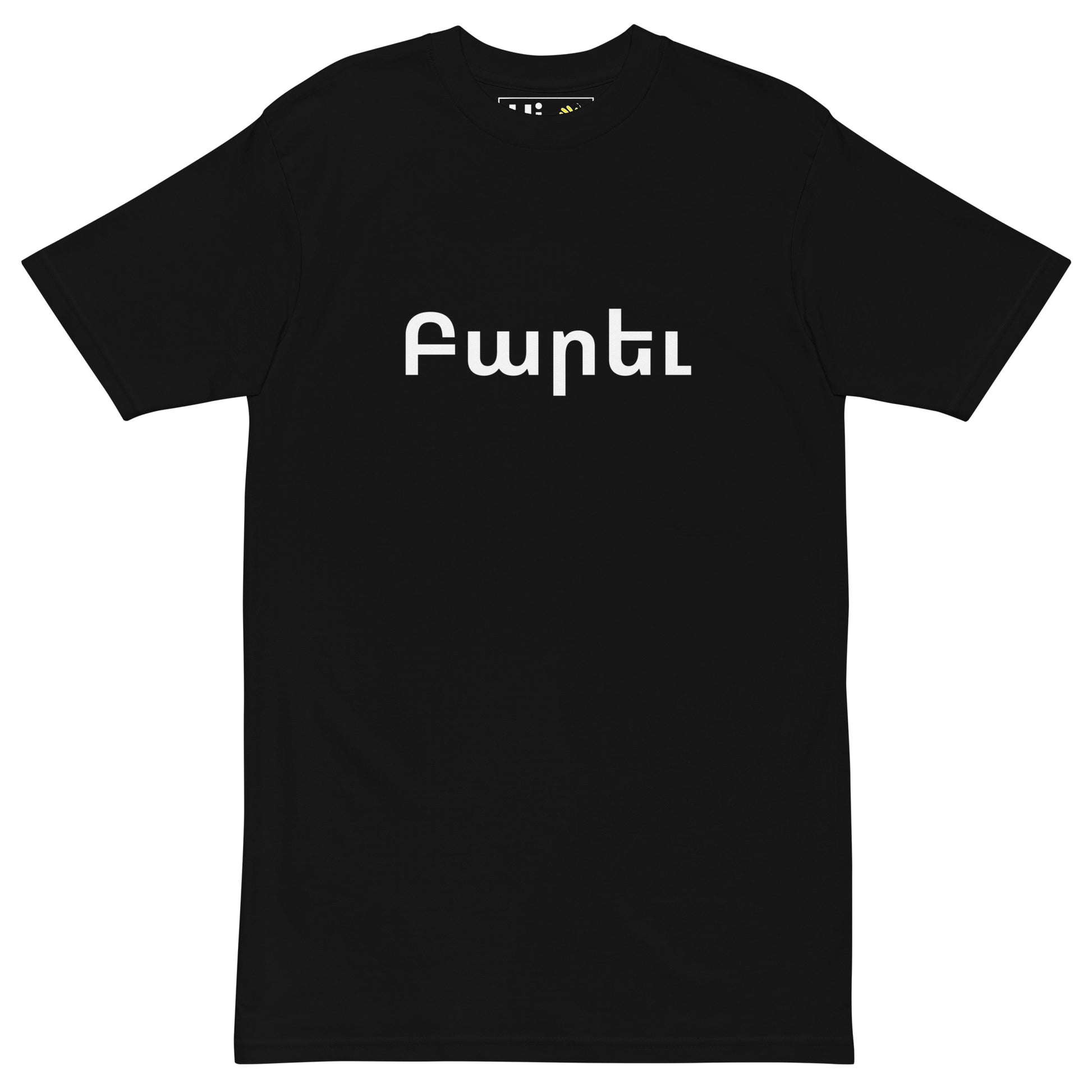 Hi Barev Armenian Greeting T Shirt in black, Hi in Armenian "Բարեւ" is pronounced "Barev"