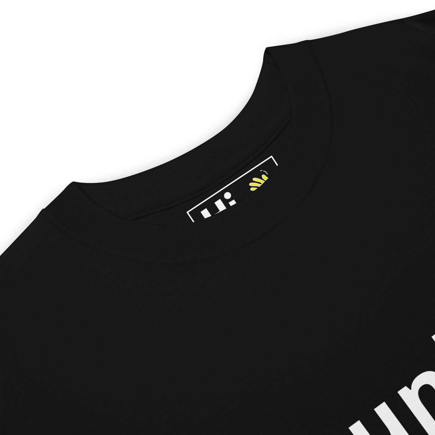 Hi Barev Armenian Greeting T Shirt in black front detail, Hi in Armenian "Բարեւ" is pronounced "Barev"