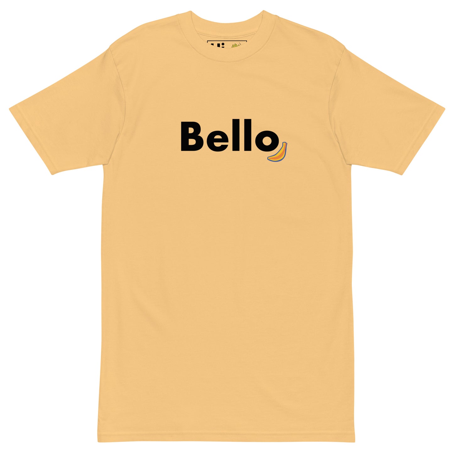 Hi Bello Minions Despicable Me Greeting T shirt in yellow with banana detail on front