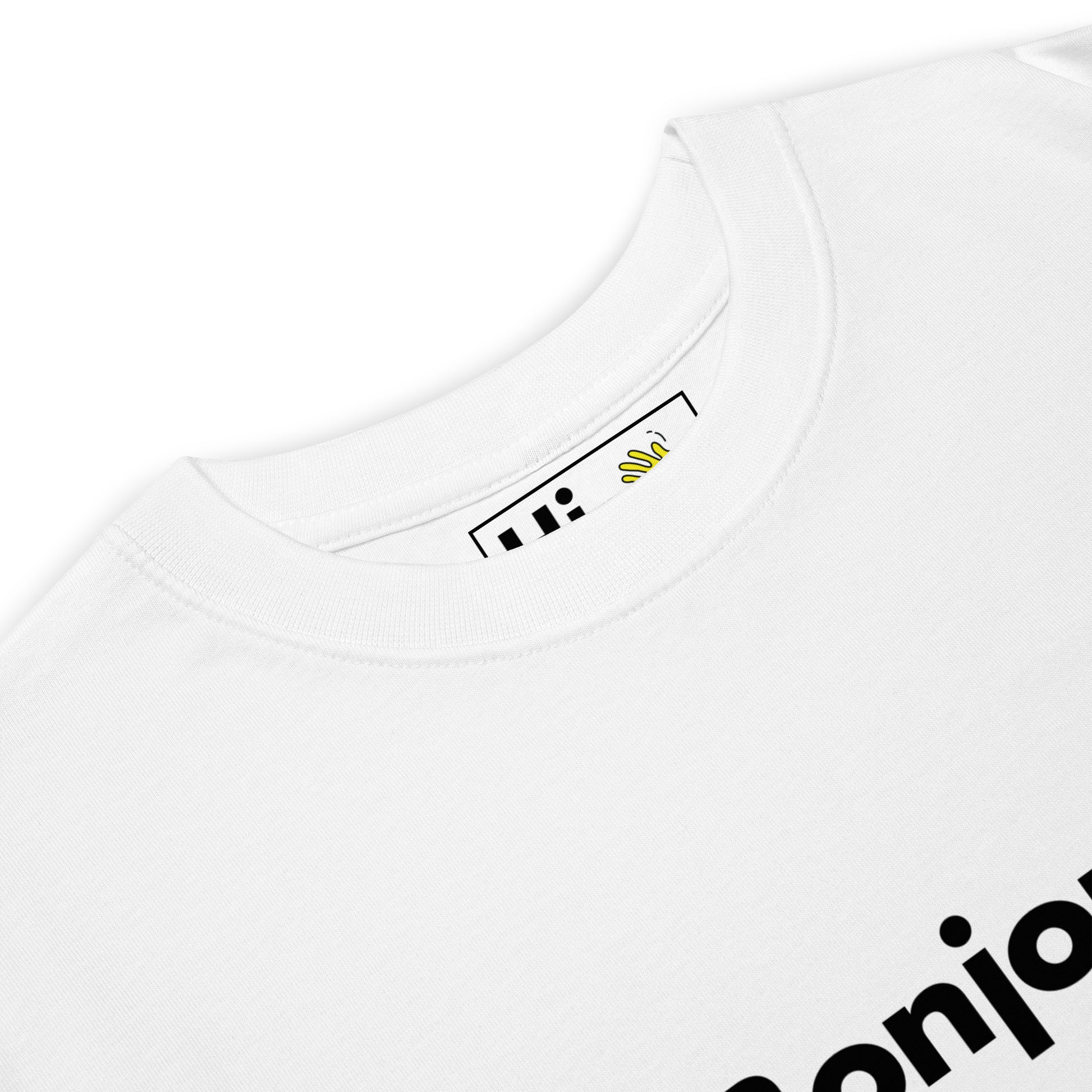 Hi Bonjour French Greeting t shirt in white front