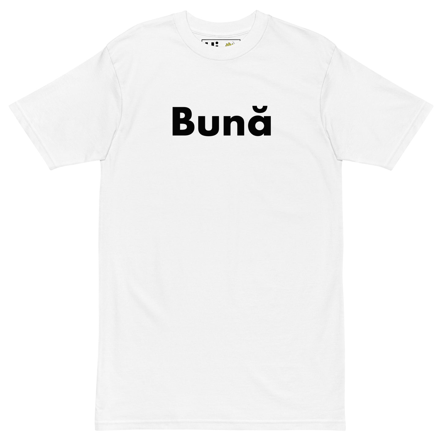 Hi Buna Romanian Greeting T shirt in white