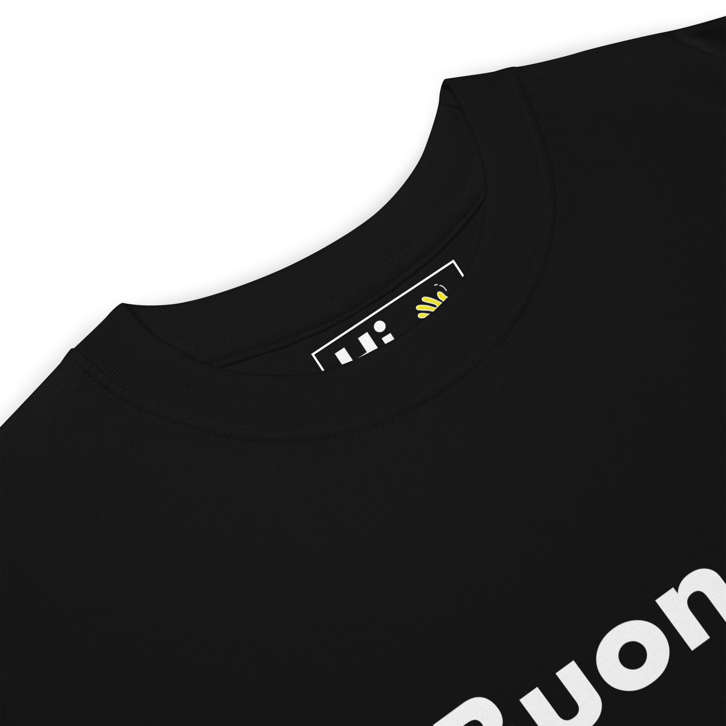 Hi Buondi Italian Good day Greeting T shirt in black front